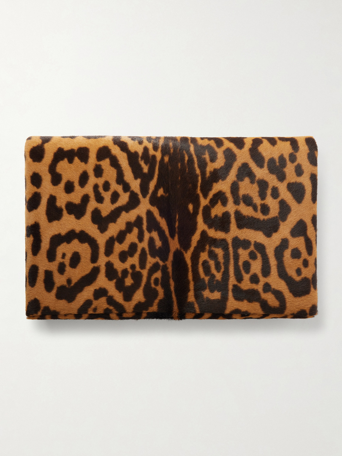  Saint Laurent - Logo-appliquéd Leopard-print Calf Hair Pouch - Men - Brown 