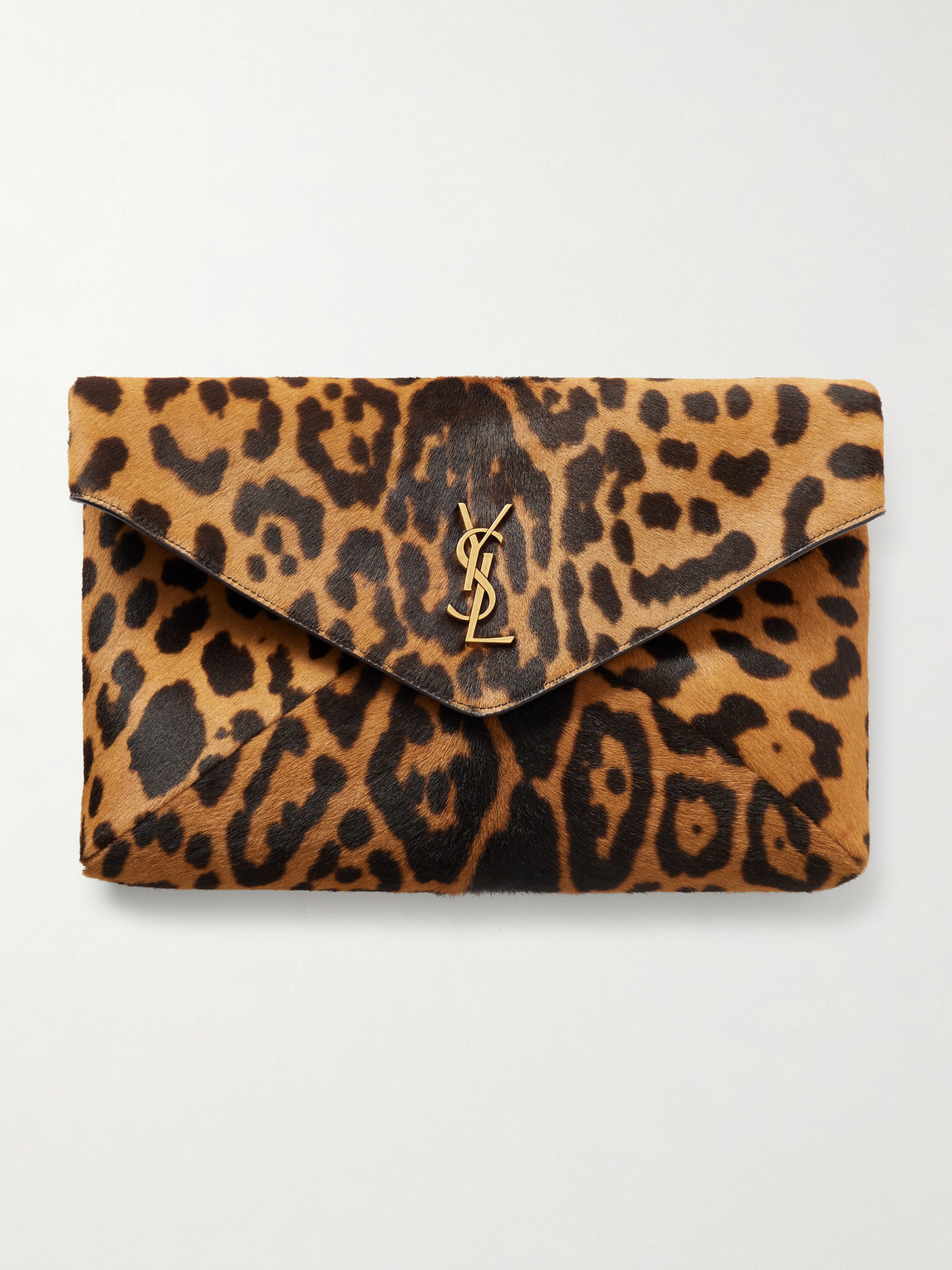 Saint Laurent Logo-Appliquéd Leopard-Print Calf Hair Pouch - Men