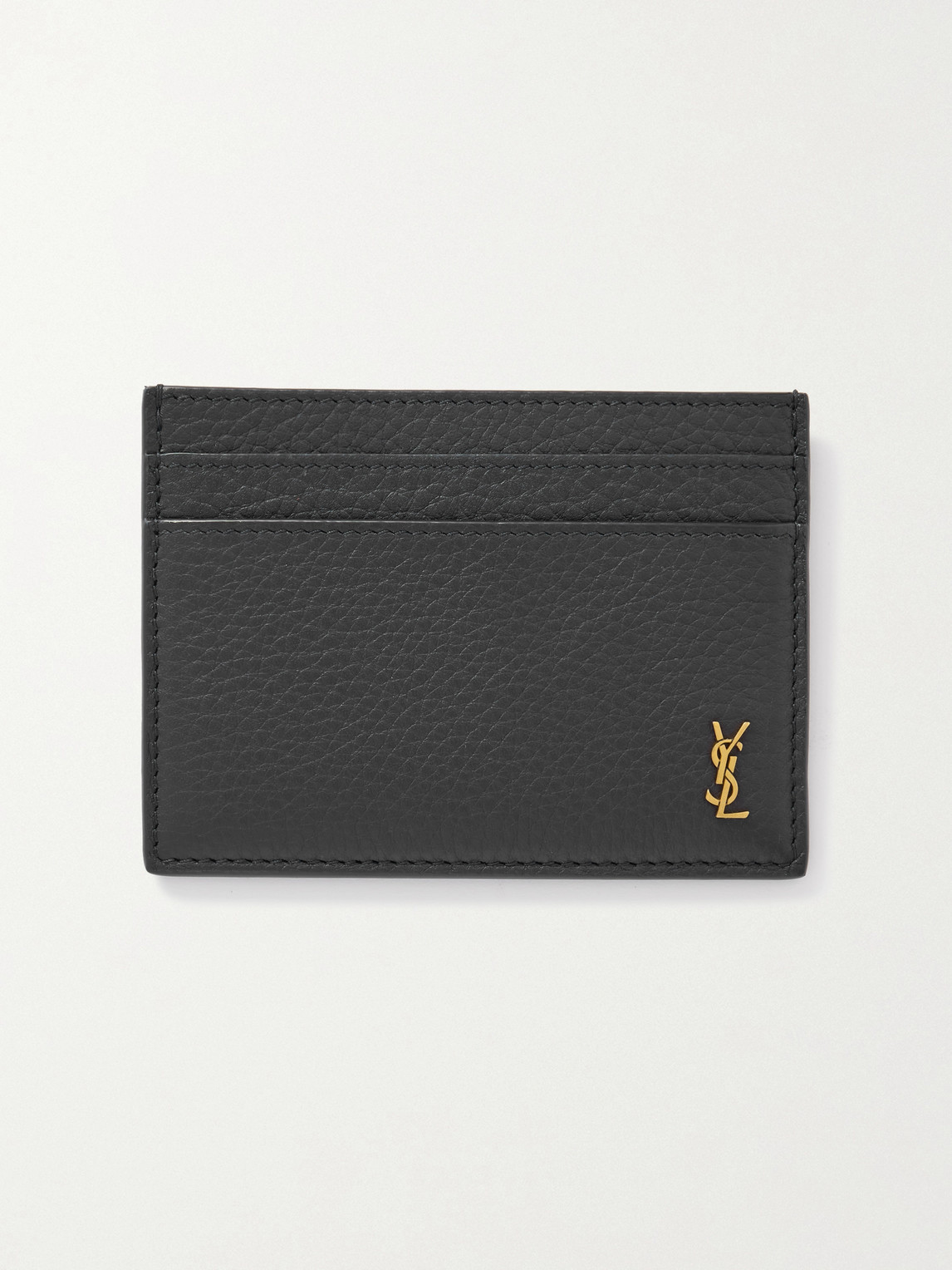 Saint Laurent Logo-Appliquéd Full-Grain Leather Cardholder - Men