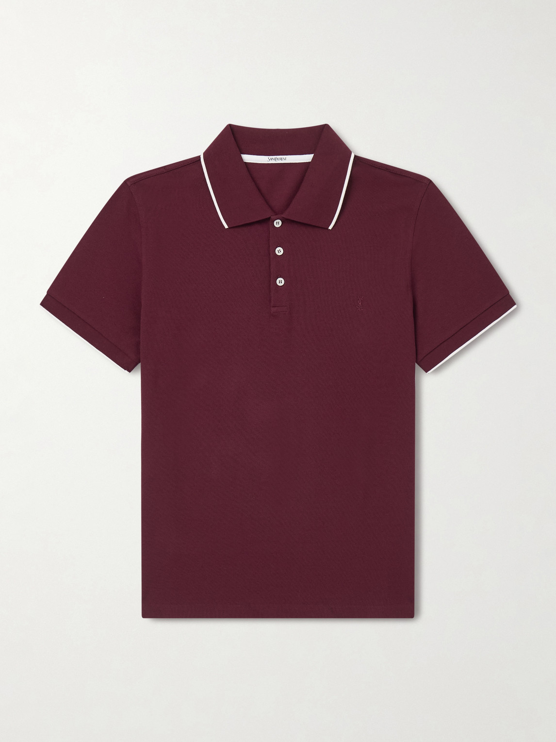Saint Laurent lim-Fit Logo-Embroidered Cotton-Piqué Polo hirt - Men