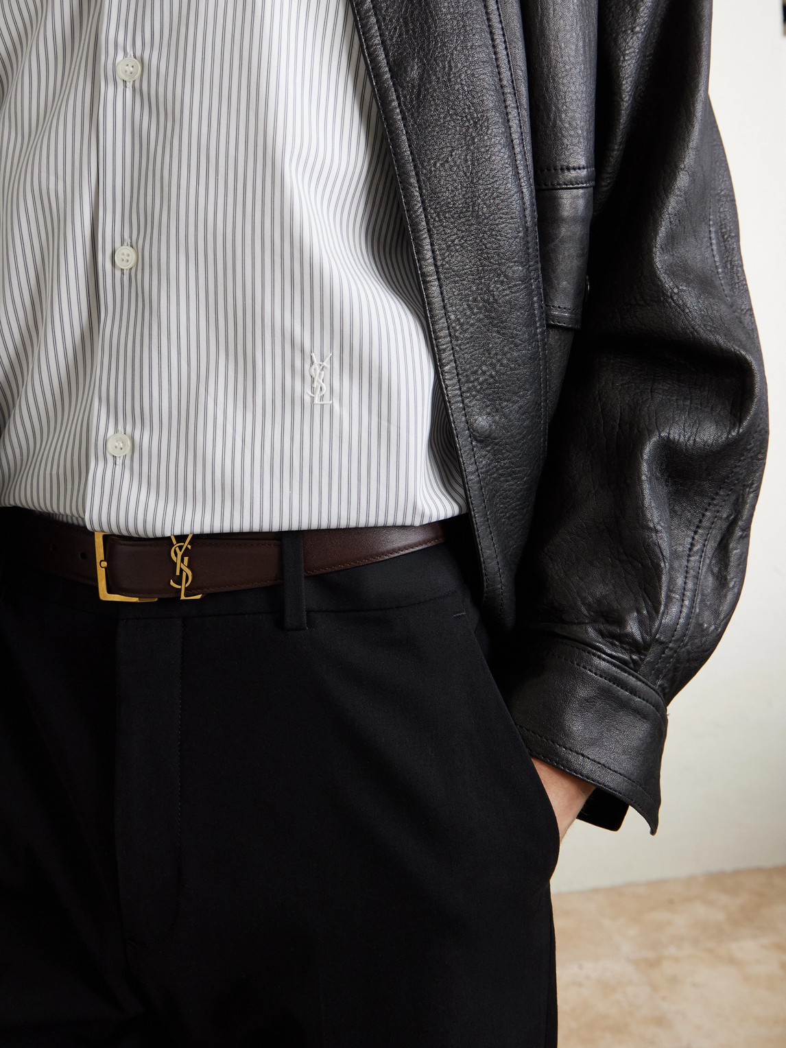 Pinstriped Cotton-Poplin Shirt