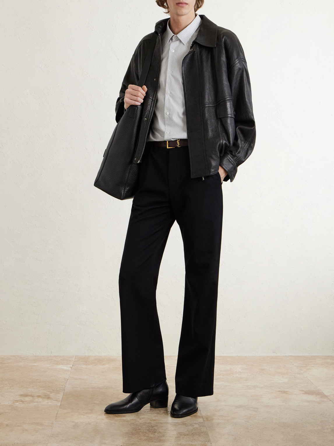 Pinstriped Cotton-Poplin Shirt