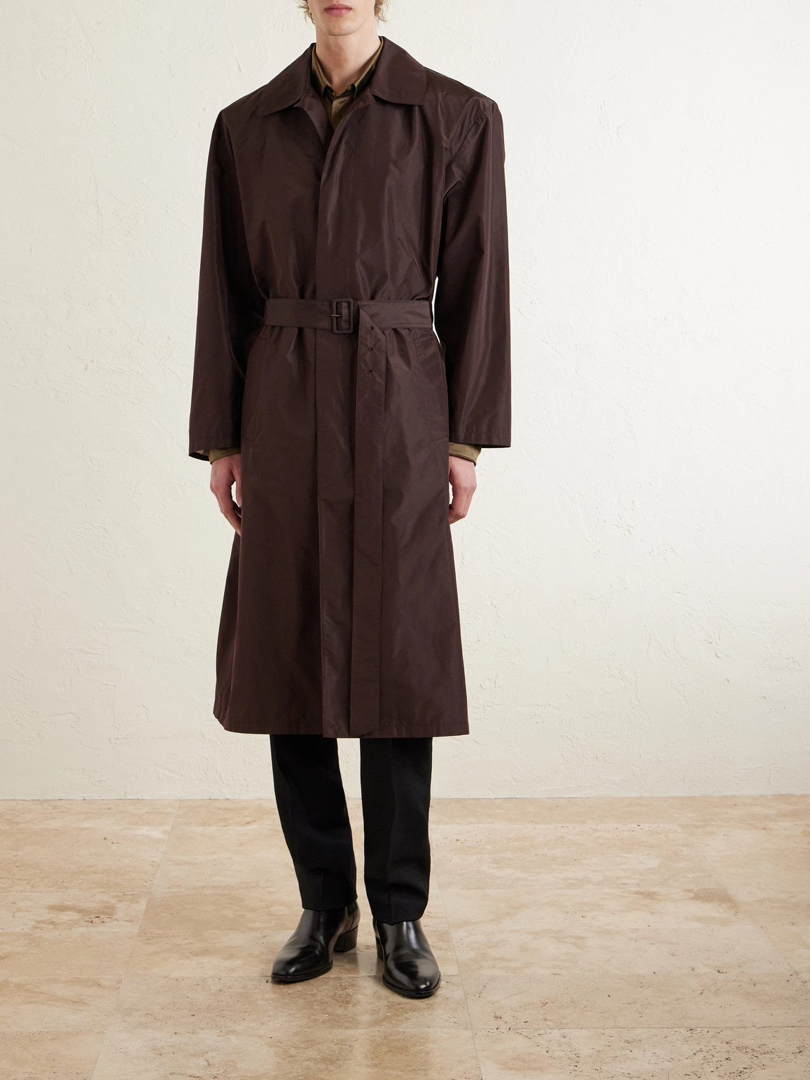  Saint Laurent - Silk Trench Coat - Men - Brown - It 48 