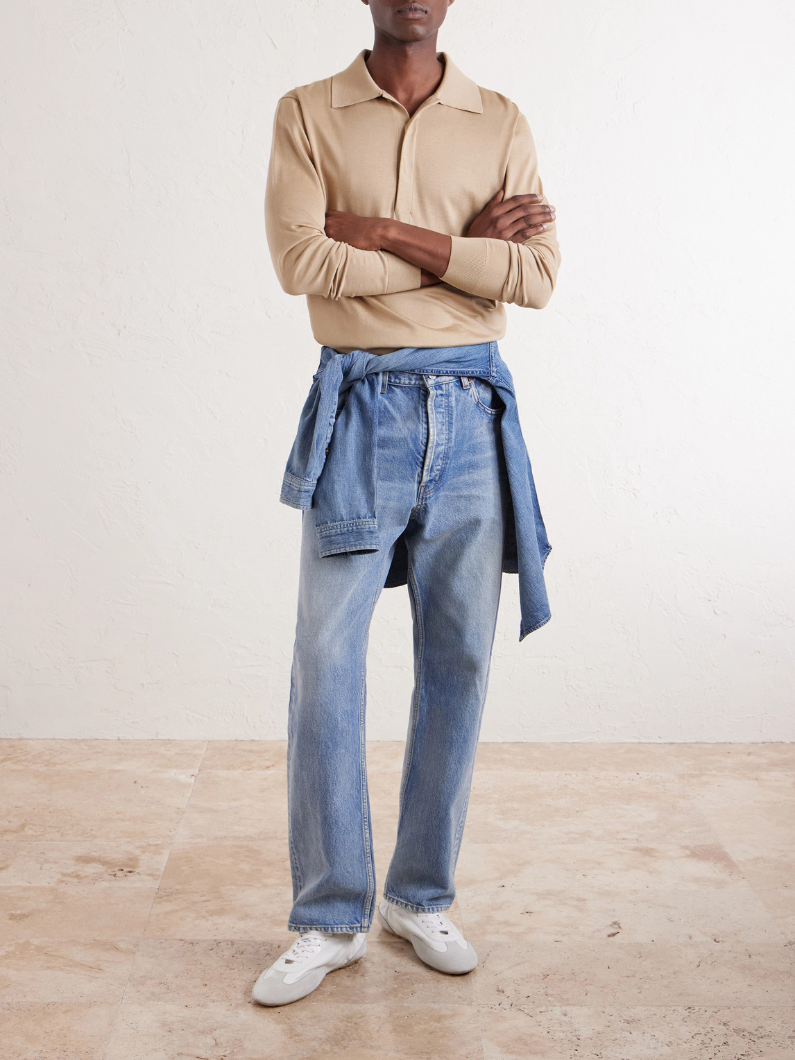 Silk And Cotton-Blend Polo Sweater