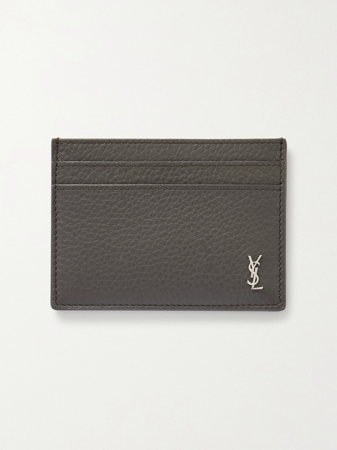 Saint Laurent Tiny Cassandre Logo-Appliquéd Full-Grain Leather Cardholder - Men