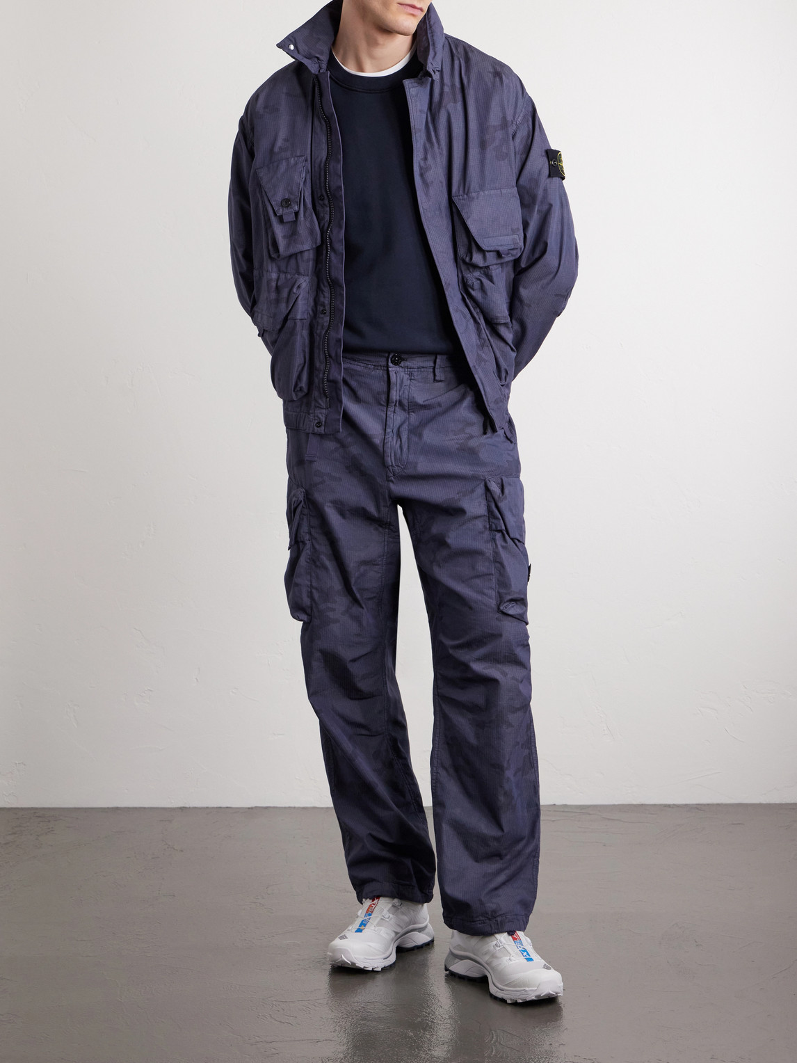 Straight-Leg Camouflage-Print Cotton-Blend Ripstop Trousers