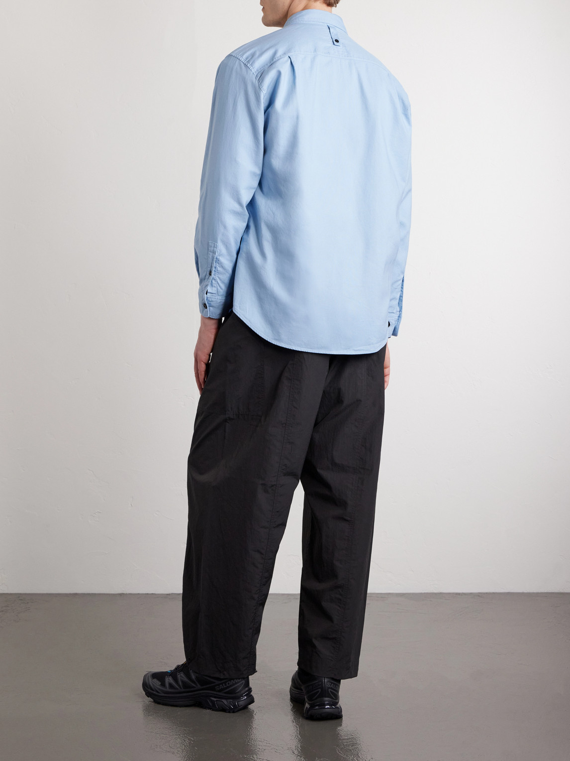 Button-Down Collar Logo-Embroidered Organic Cotton-Tela Shirt