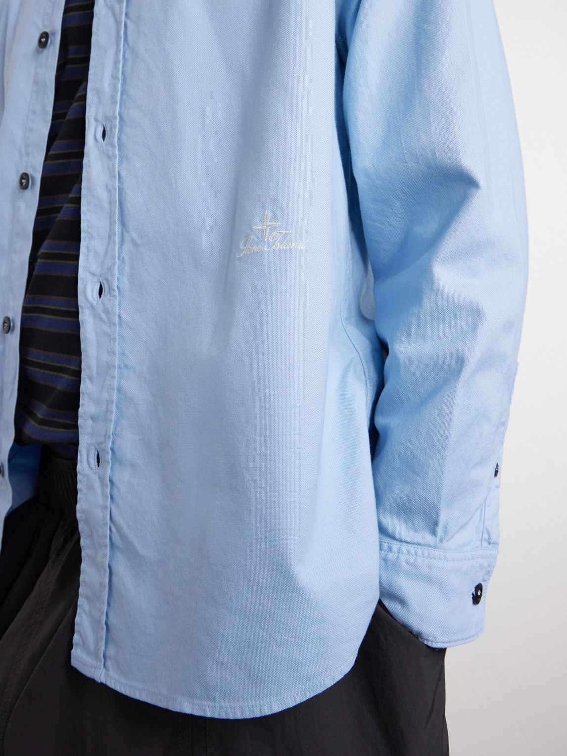 Button-Down Collar Logo-Embroidered Organic Cotton-Tela Shirt