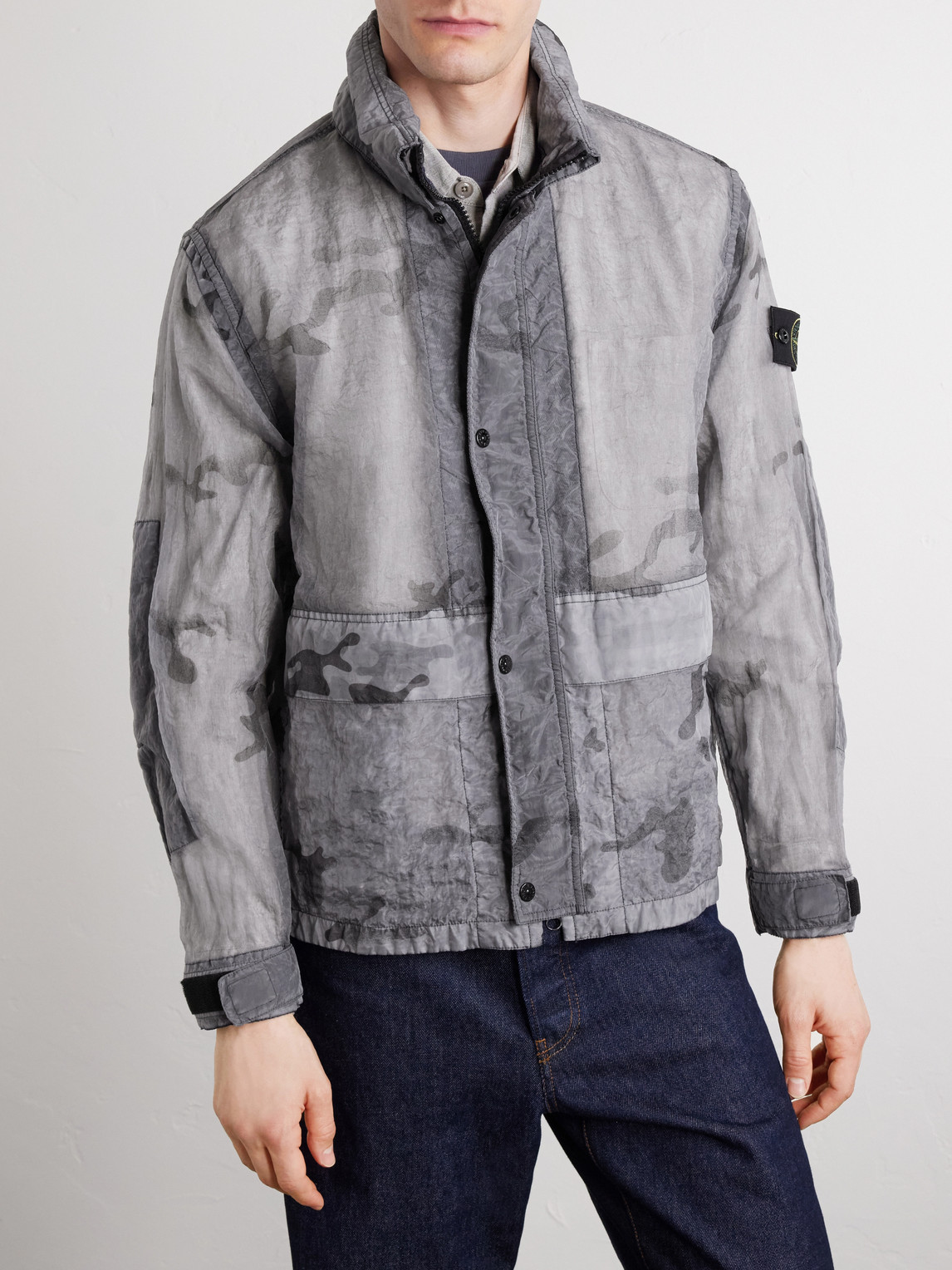 Camouflage-Print Shell Jacket