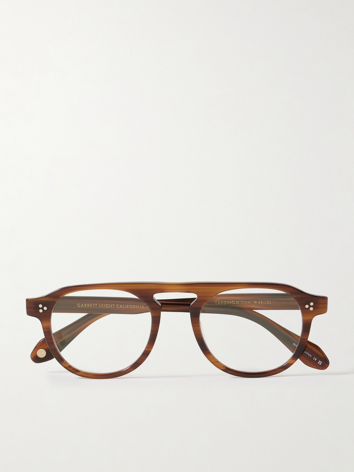 Garrett Leight California Optical Harding Ii Aviator-style Acetate Optical Glasses In Brown