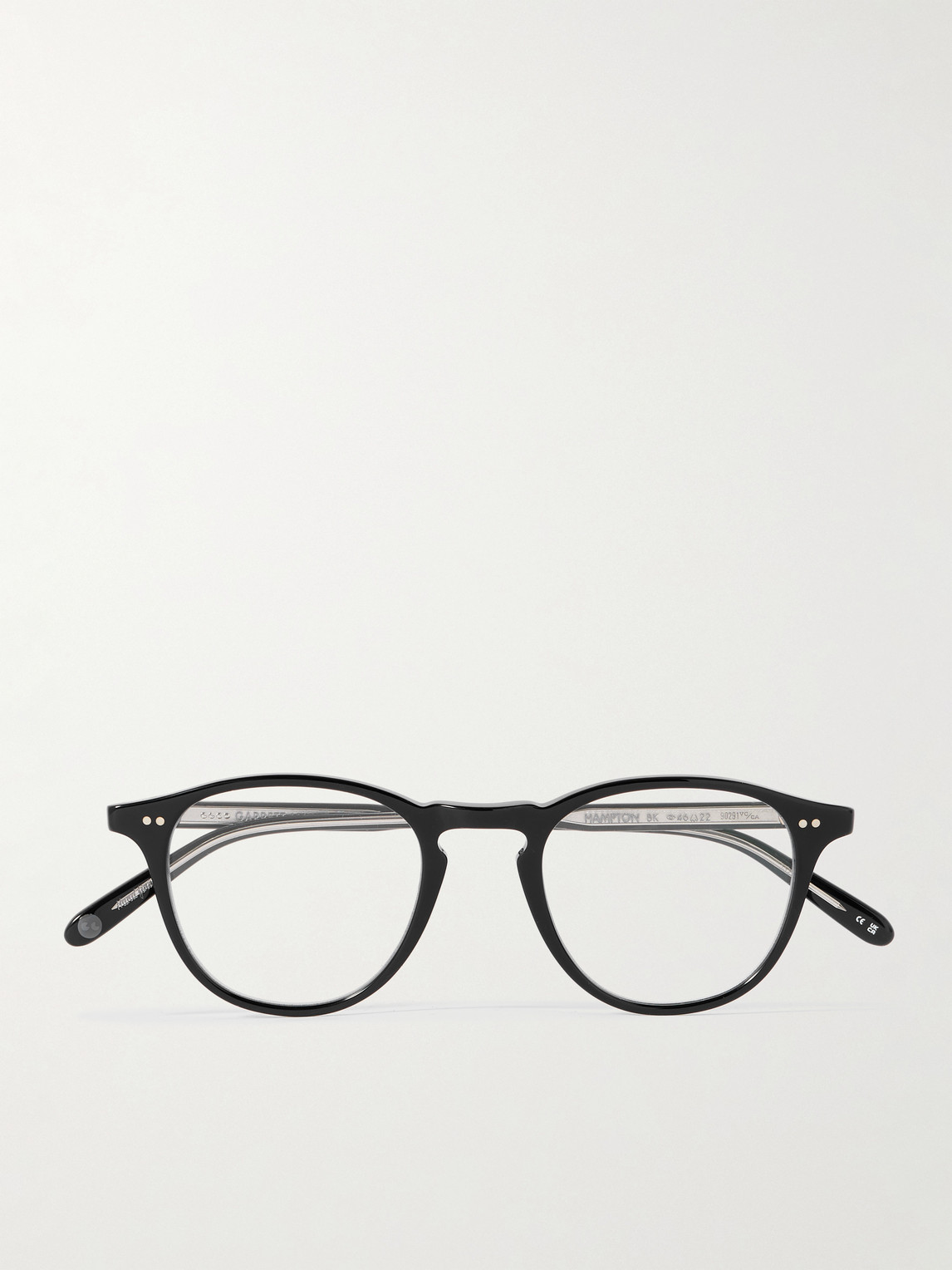 Garrett Leight California Optical Hampton Round-frame Acetate And Silver-tone Optical Glasses In Black