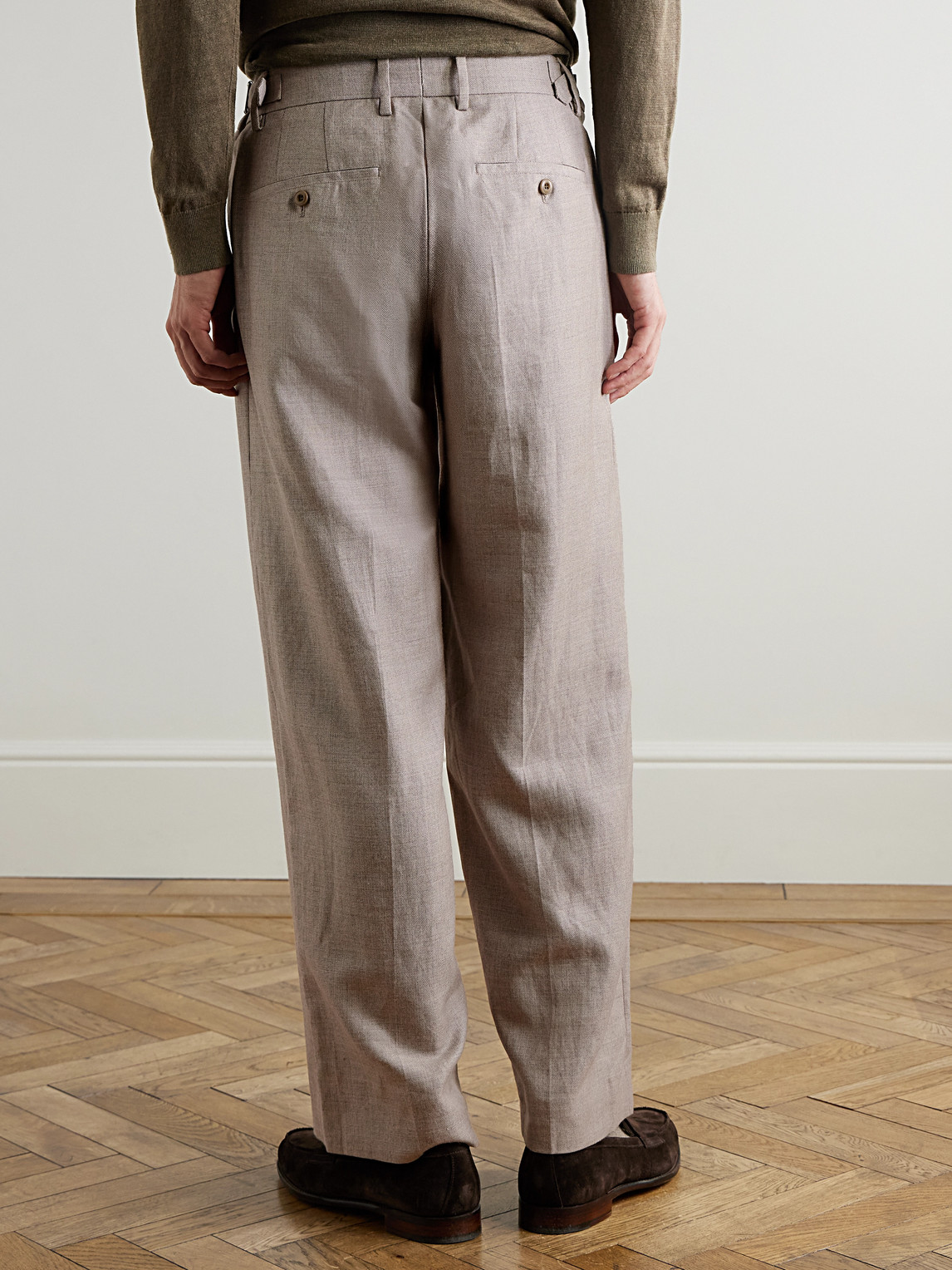  Nn07 - Kay 10027 Straight-leg Pleated Linen And Wool-blend Suit Trousers - Men - Neutrals - Uk/us 32 