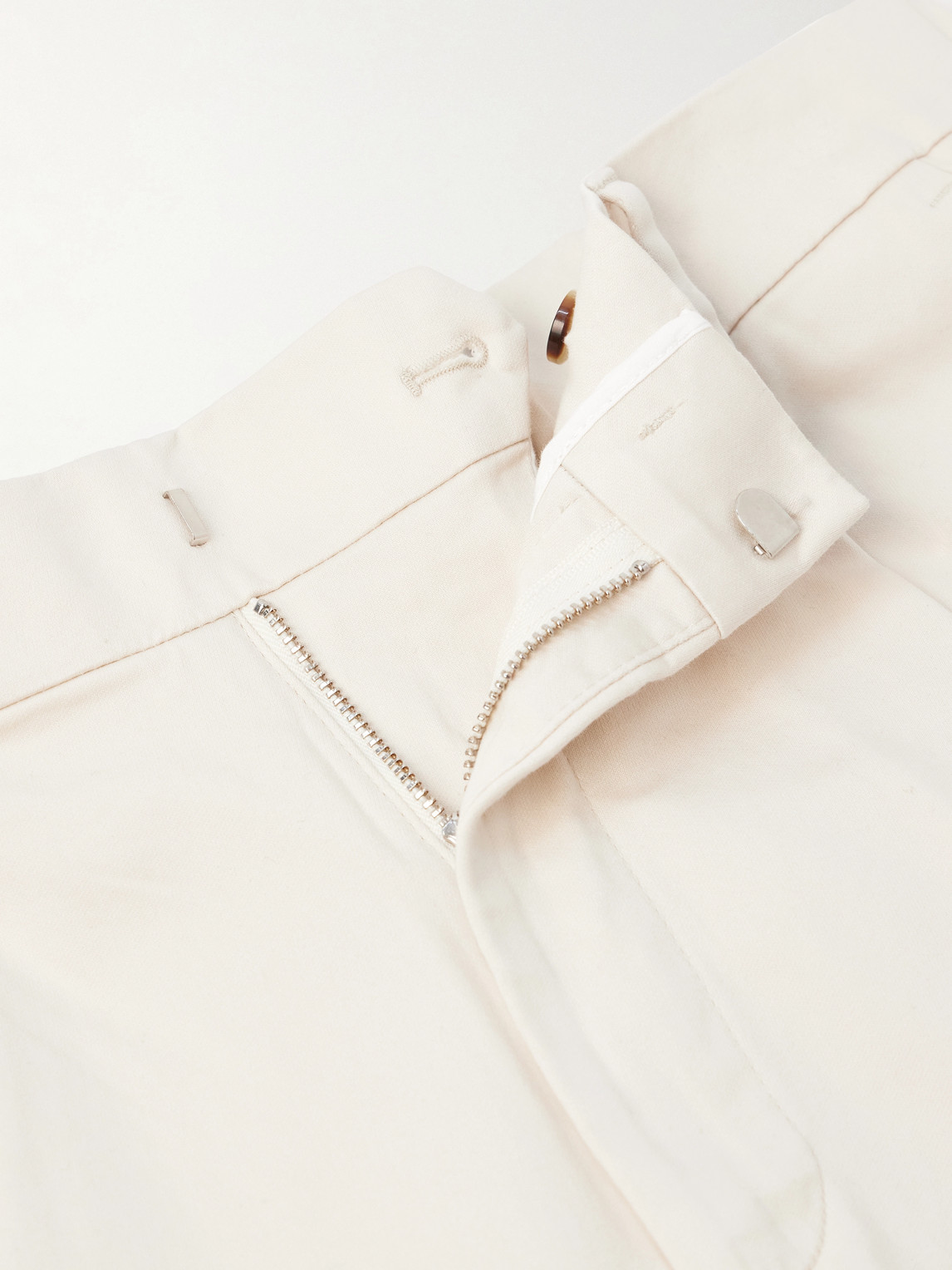 Kay 1420 Wide-Leg Pleated Organic Cotton-Blend Twill Trousers