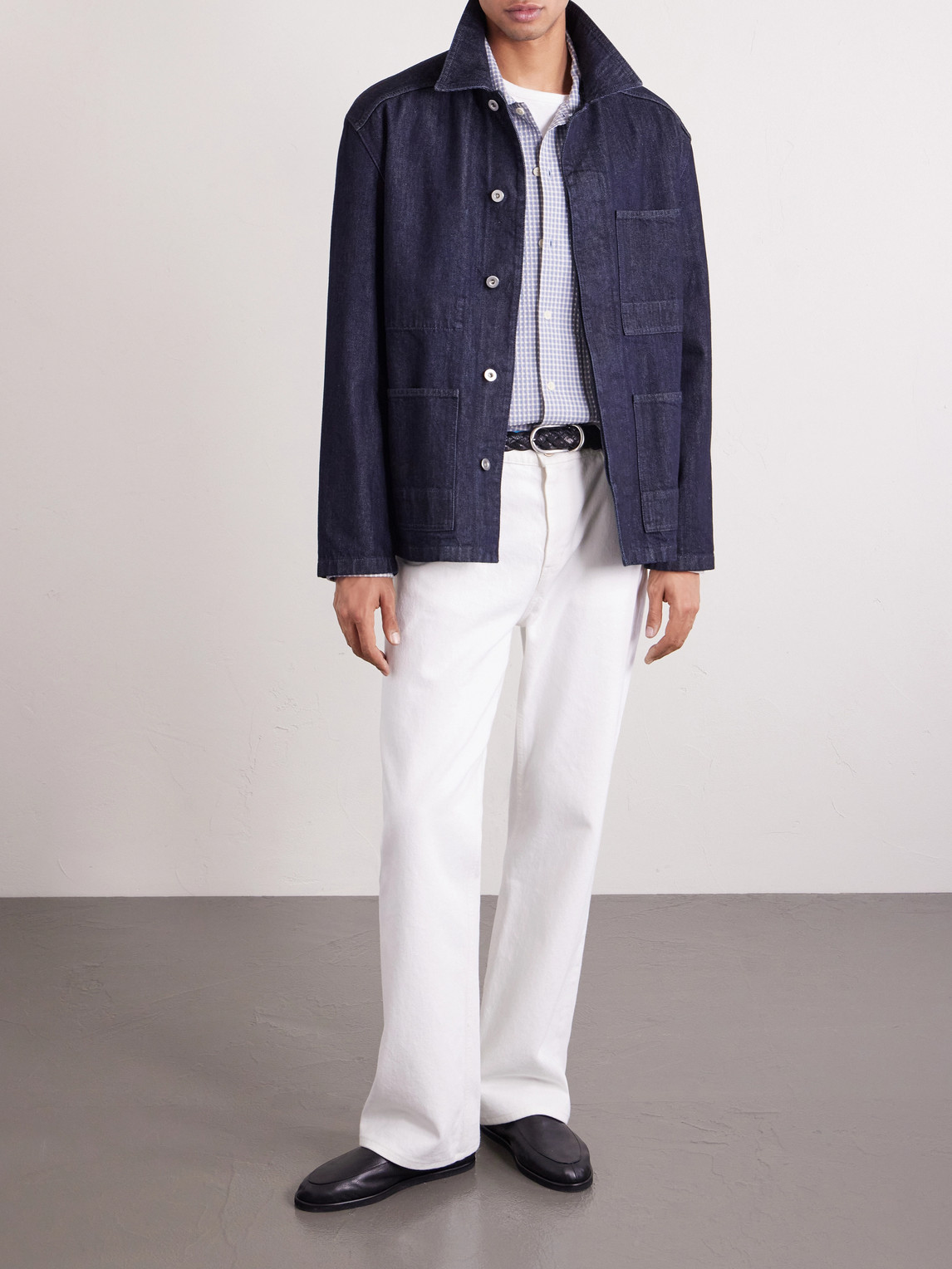 Reed 50057 Checked Organic Cotton-Blend Seersucker Shirt