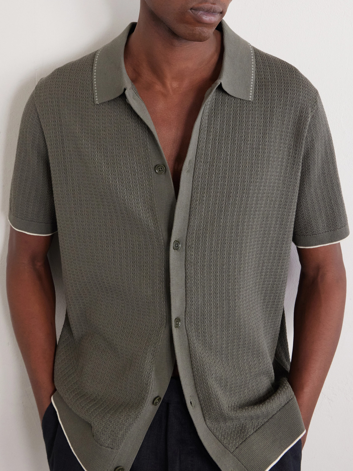 Nalo 60039 Open-Knit Cotton Shirt