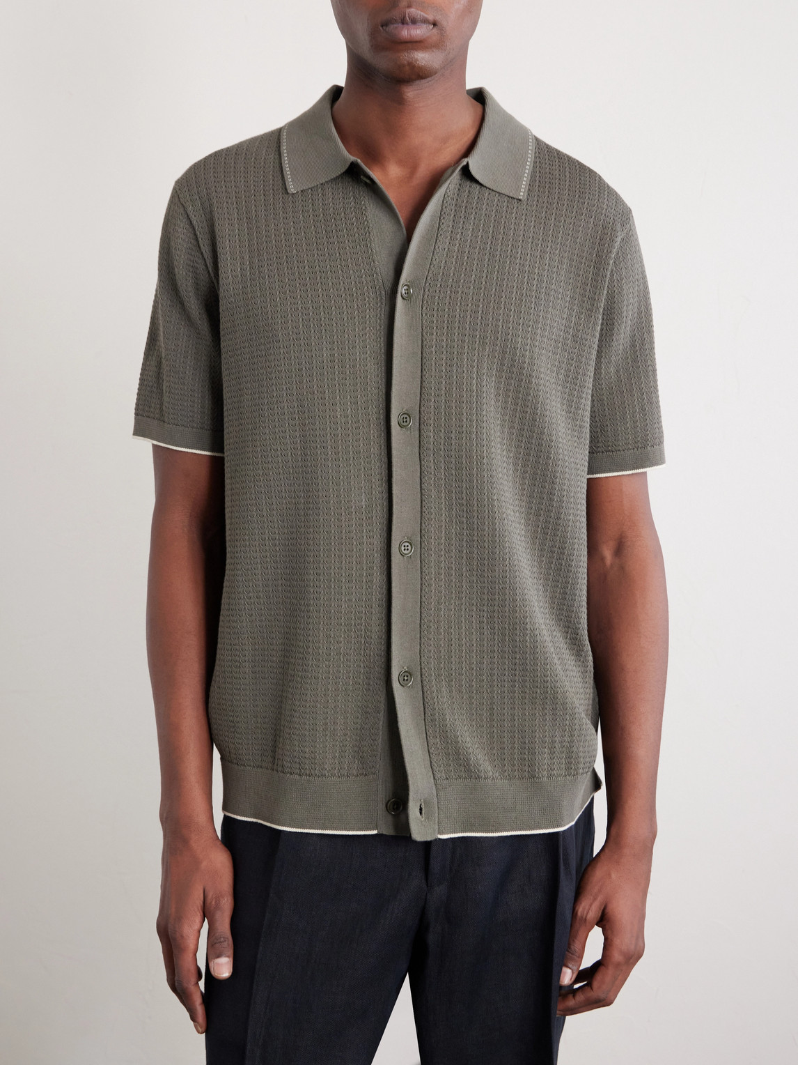 Nalo 60039 Open-Knit Cotton Shirt