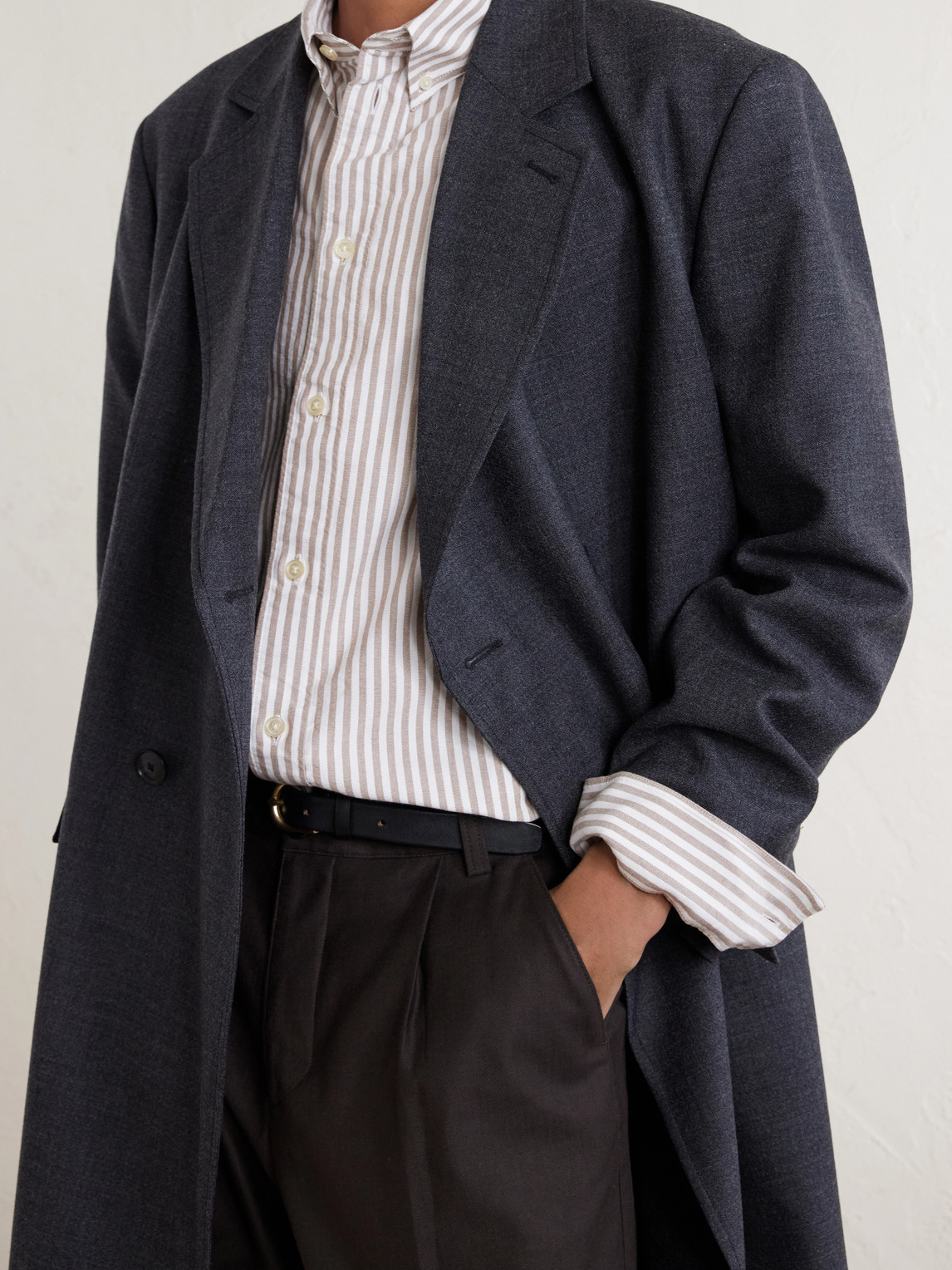 Colby 5910 Button-Down Collar Logo-Embroidered Striped Organic Cotton Shirt