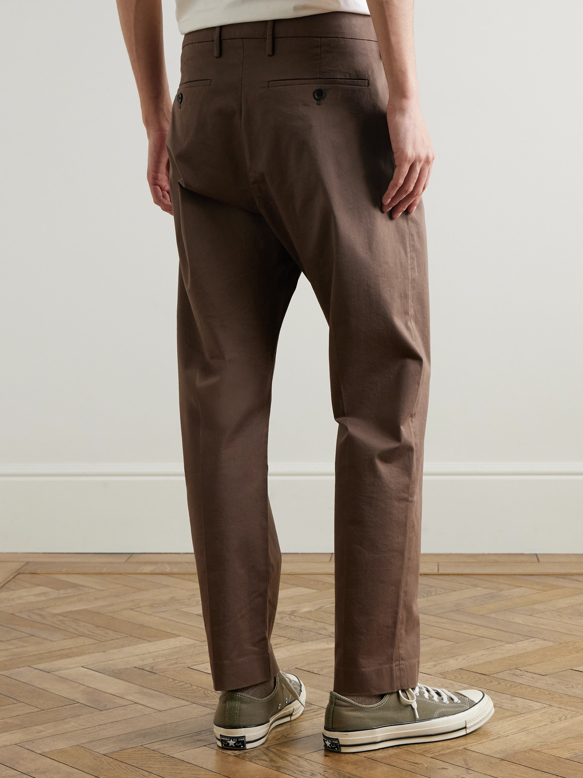 Bill 1804 Straight-Leg Organic Cotton-Blend Trousers
