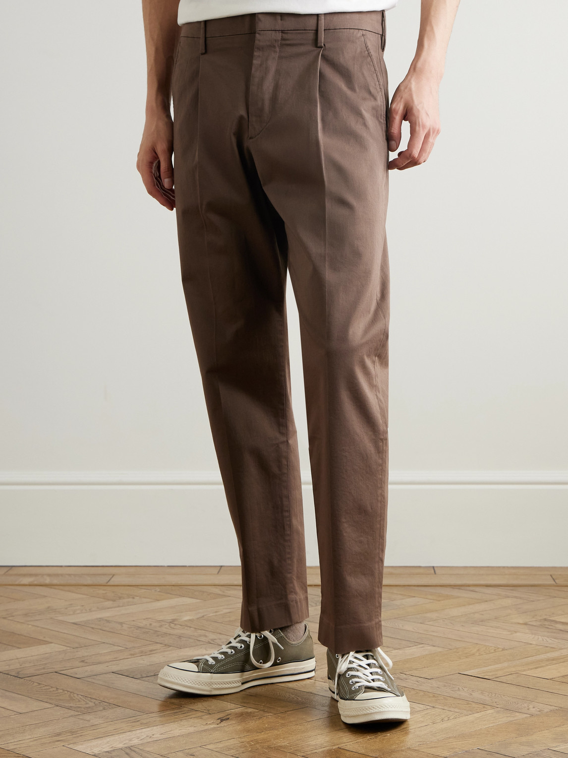 Bill 1804 Straight-Leg Organic Cotton-Blend Trousers