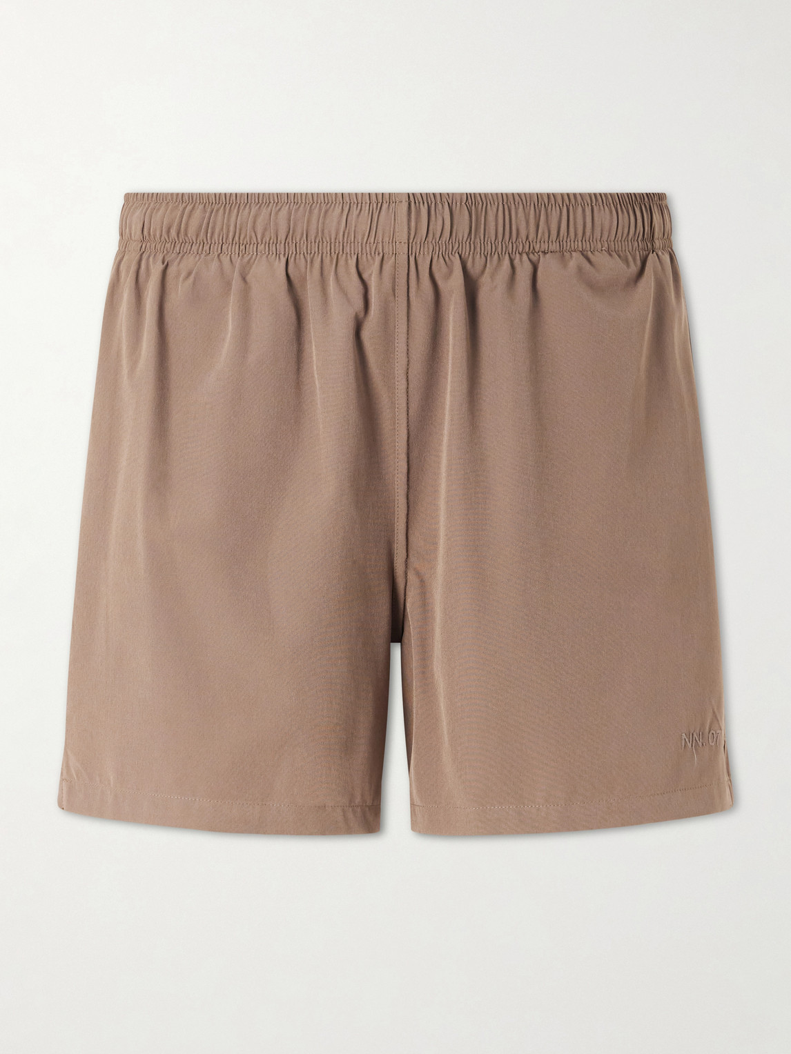 Nn07 Holiday 10039 Straight-leg Short-length Recycled-shell Swim Shorts In Brown