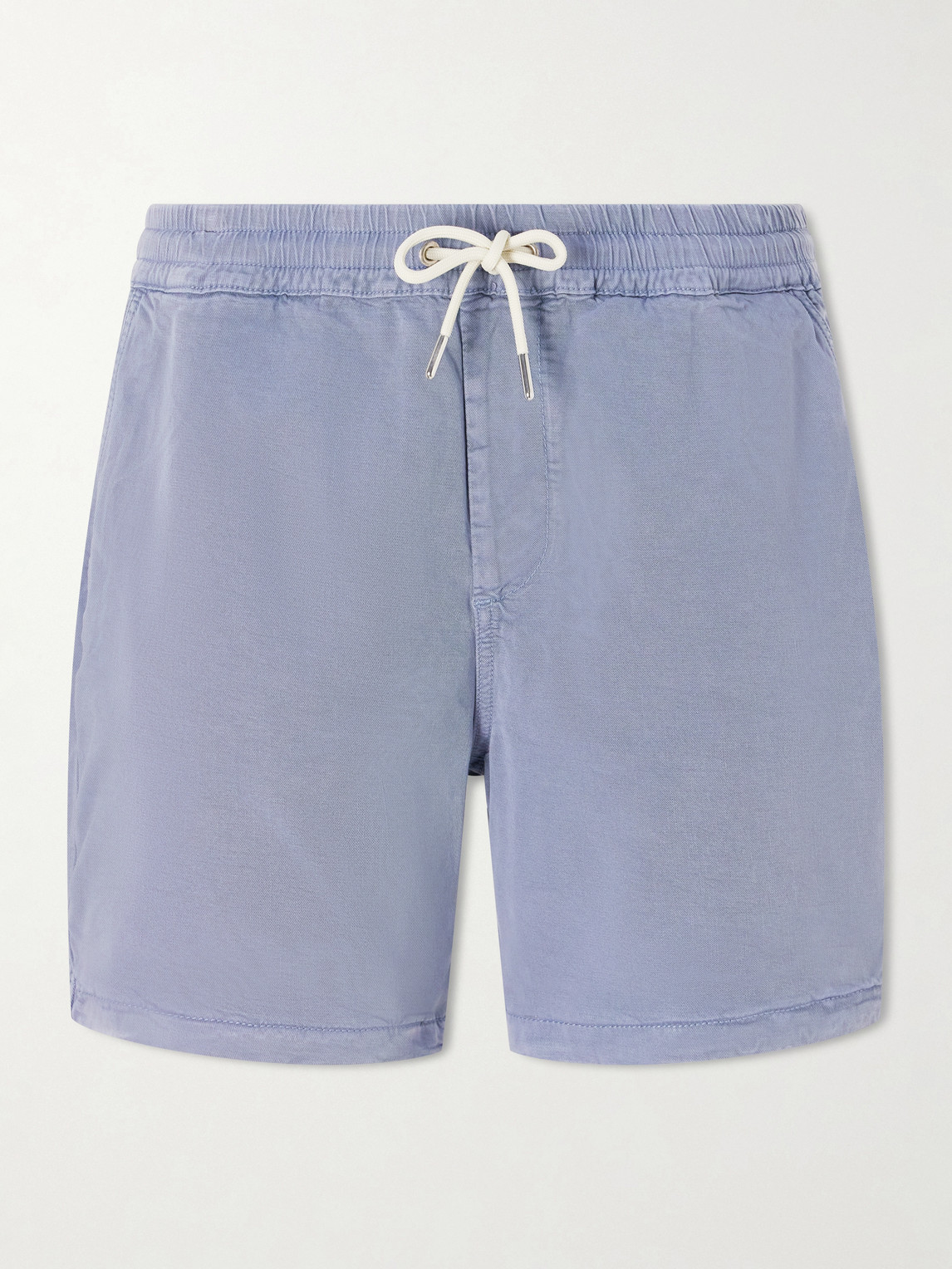 Nn07 Gregor Straight-leg Tencel™ Lyocell And Lenzing™ Ecovero™-blend Twill Drawstring Shorts In Blue