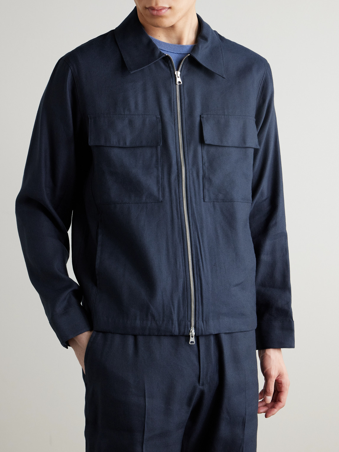  Nn07 - Alban 1808 Lenzing™ Ecovero™ And Linen-blend Jacket - Men - Blue - S 