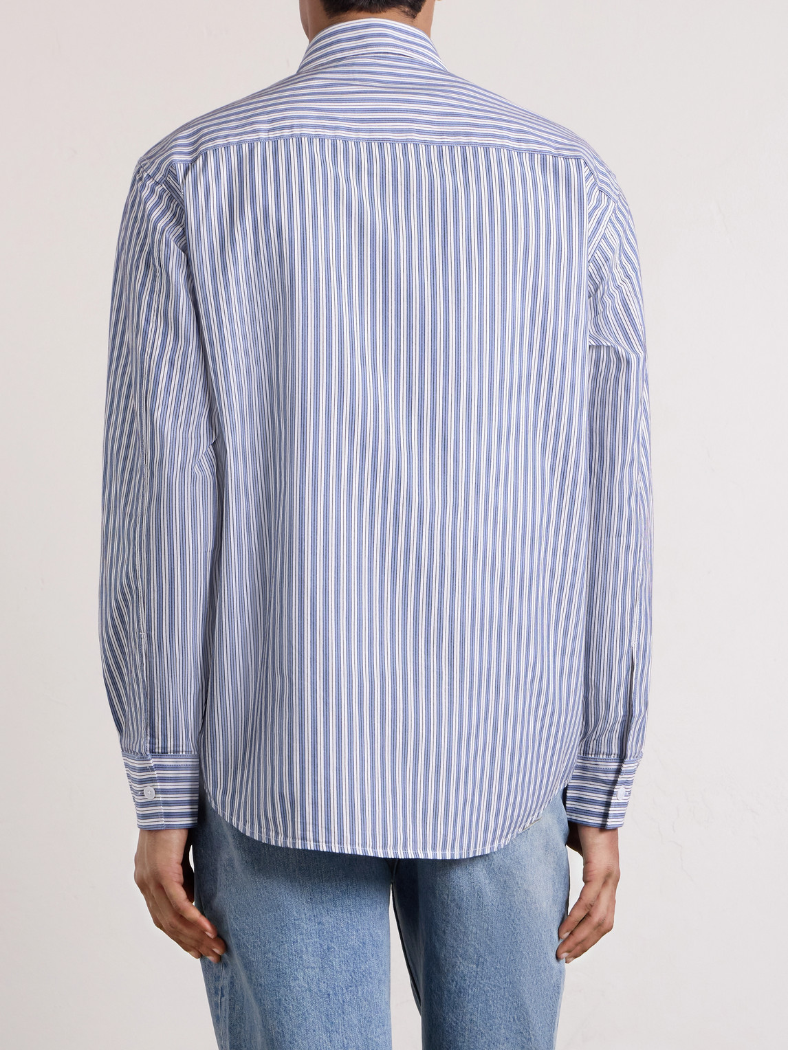  Nn07 - Striped Cotton Shirt - Men - Blue - S 