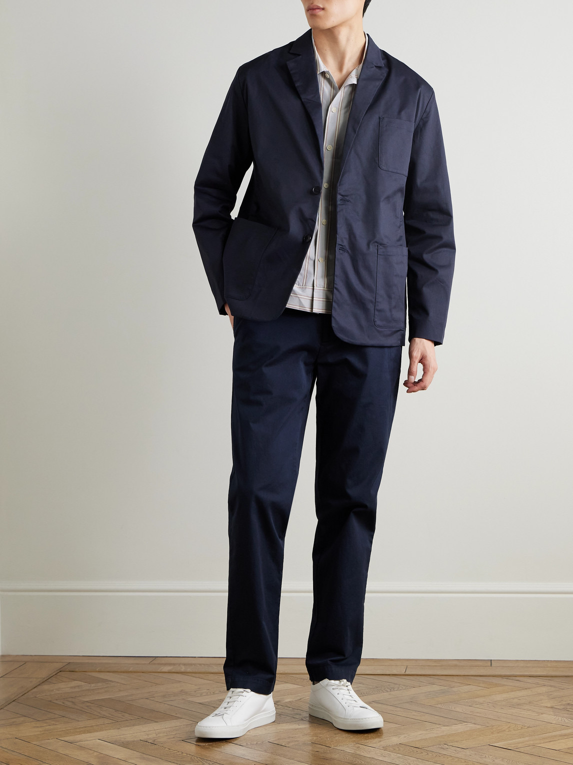 Timo 10021 Unstructured Stretch Organic Cotton-Twill Blazer