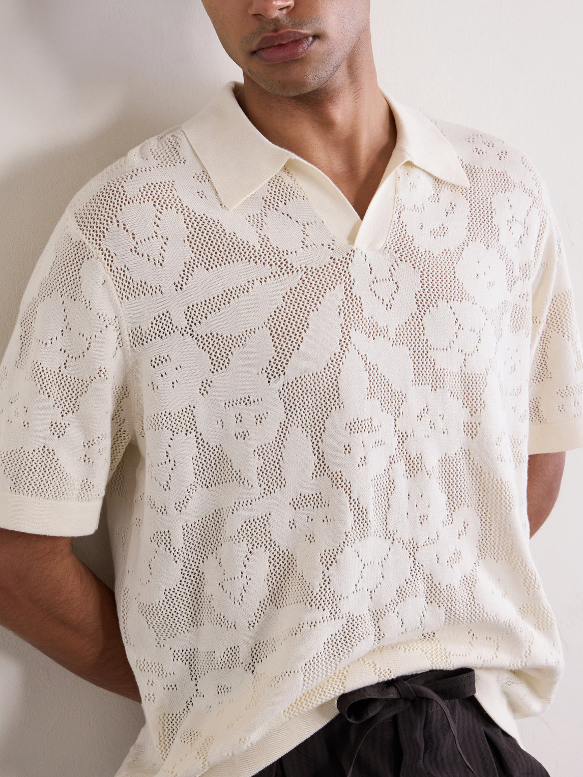 Ryan Flower 60019 Knitted Cotton Polo Shirt