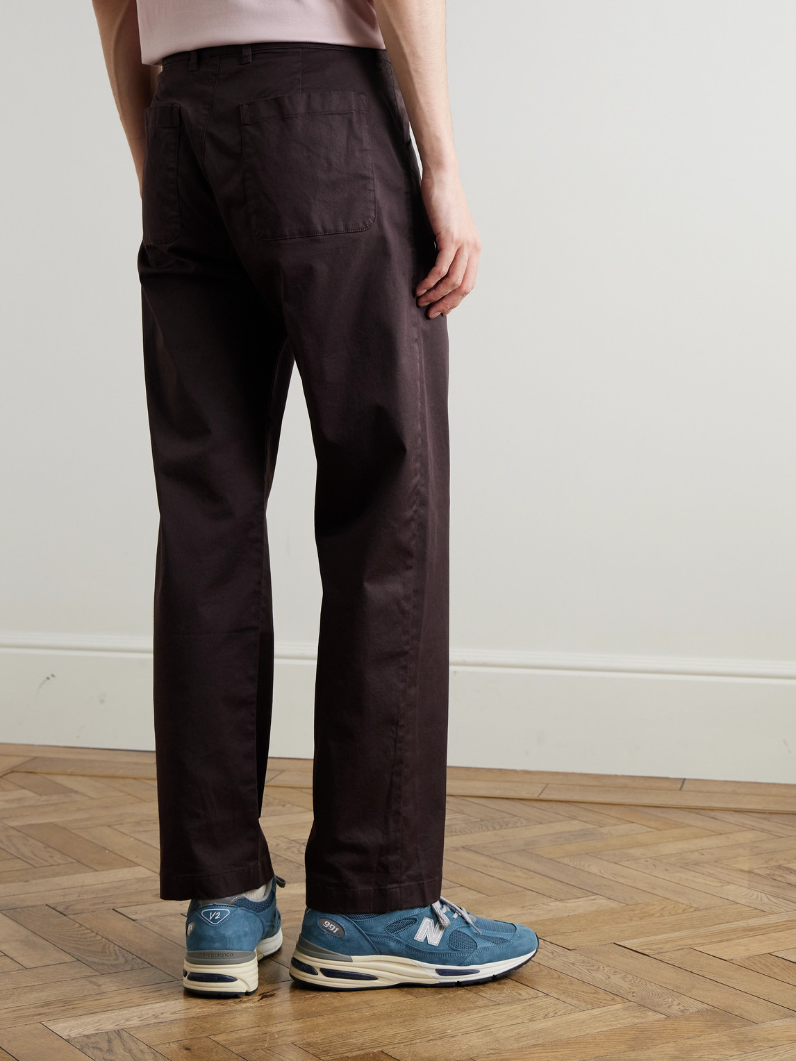 Mylo 10021 Straight-Leg Organic Cotton-Blend Twill Trousers