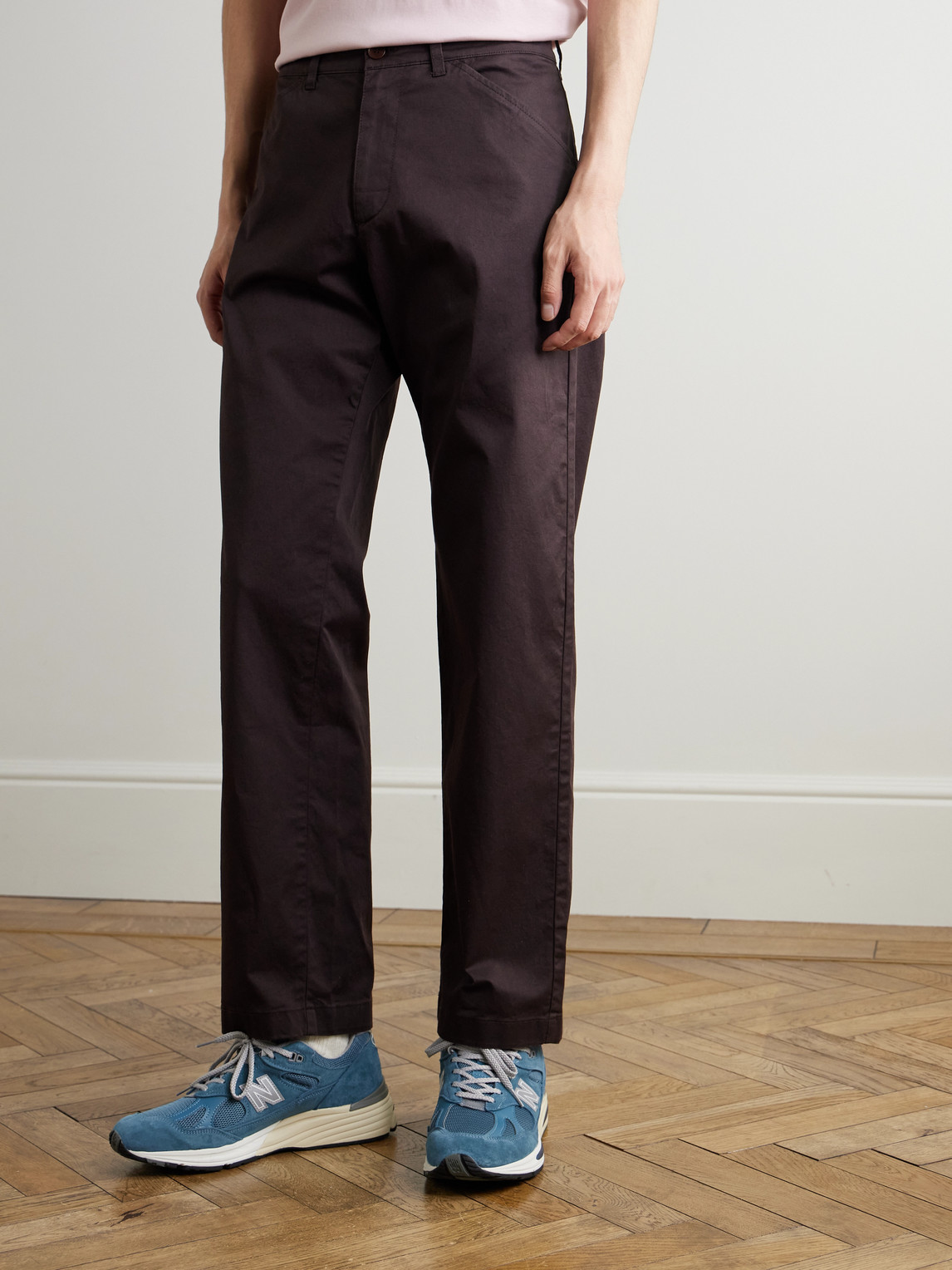 Mylo 10021 Straight-Leg Organic Cotton-Blend Twill Trousers