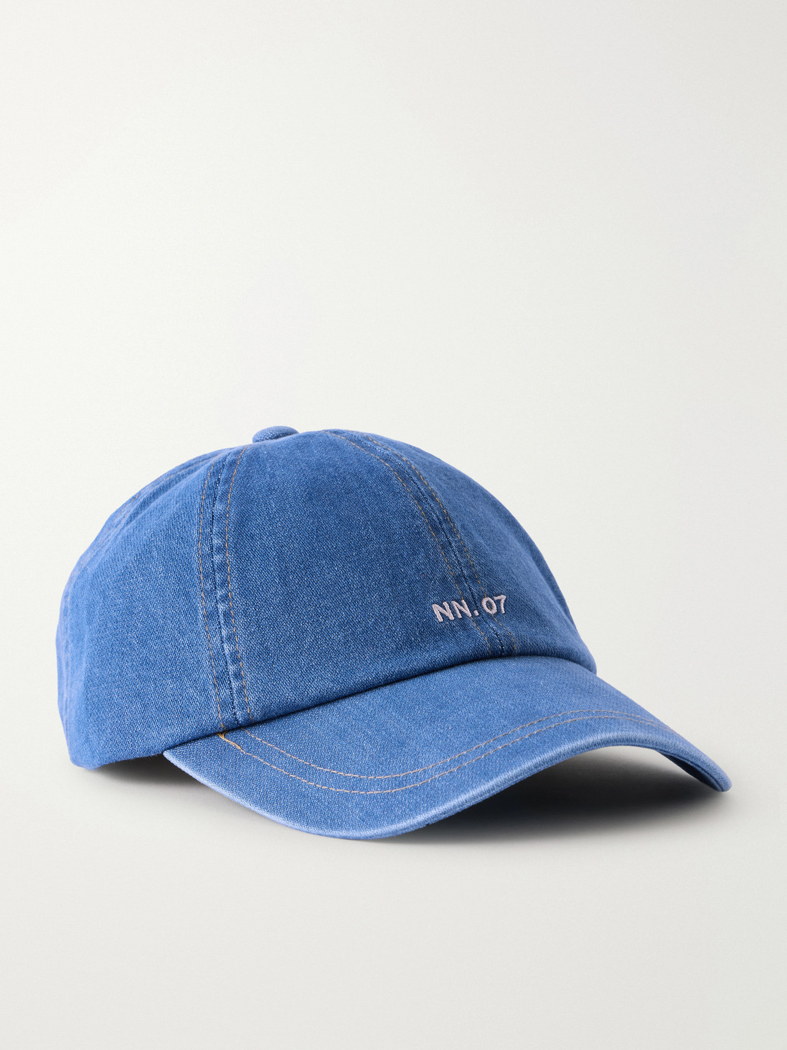 Nn07 Logo-embroidered Denim Baseball Cap In Blue