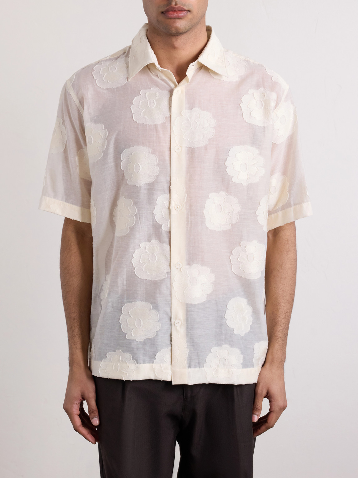 Freddy 50045 Floral-Embroidered Organic Cotton-Blend Shirt