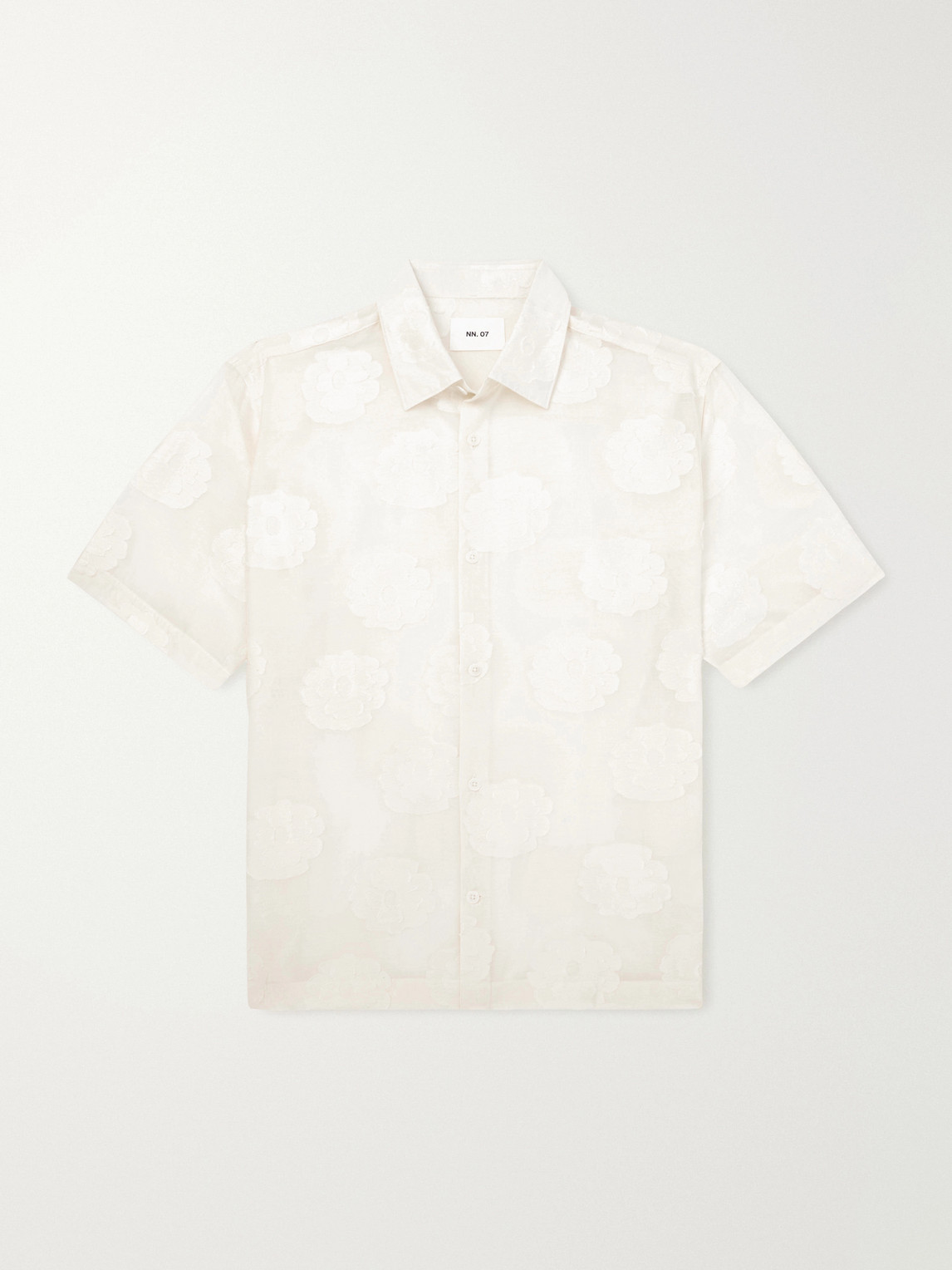 NN07 Freddy 50045 Floral-Embroidered Organic Cotton-Blend Shirt - Men