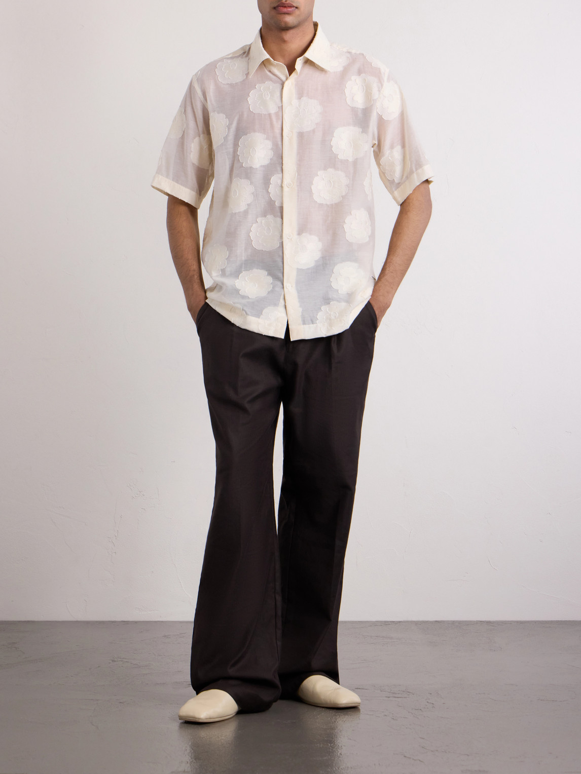 Freddy 50045 Floral-Embroidered Organic Cotton-Blend Shirt