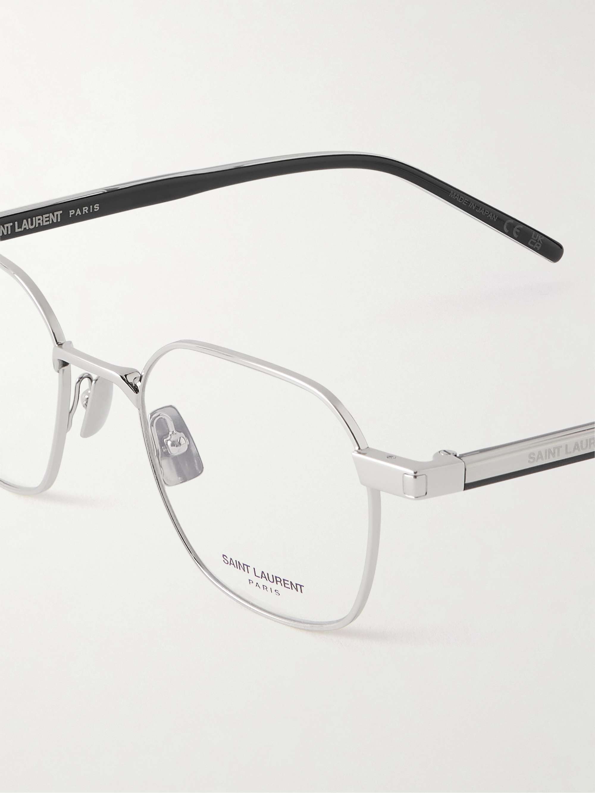 SAINT LAURENT EYEWEAR Round-Frame Silver-Tone Optical Glasses for