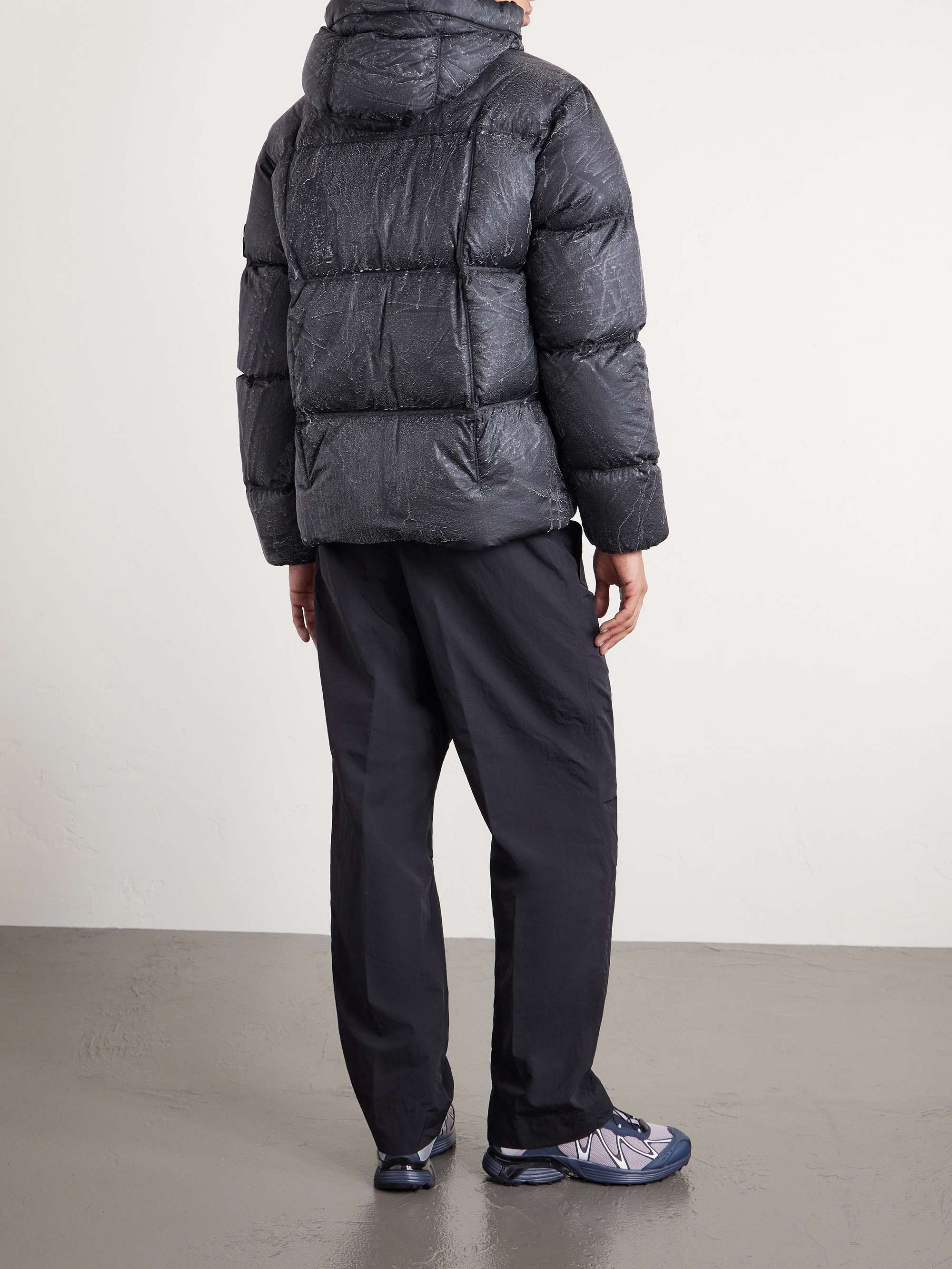 STONE ISLAND Reflective Quilted Recycled-Nylon Tela Hooded Down