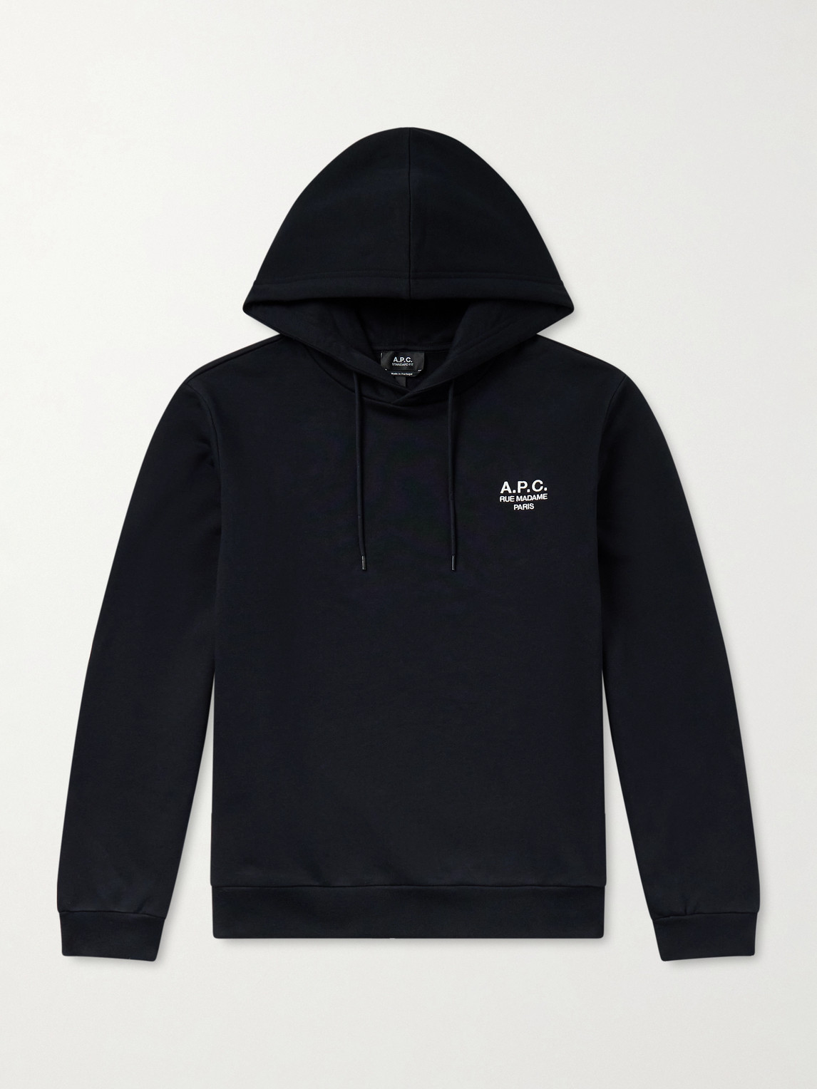 A.P.C. Standard Rue Madame Logo-Embroidered Organic Cotton-Jersey Hoodie - Men