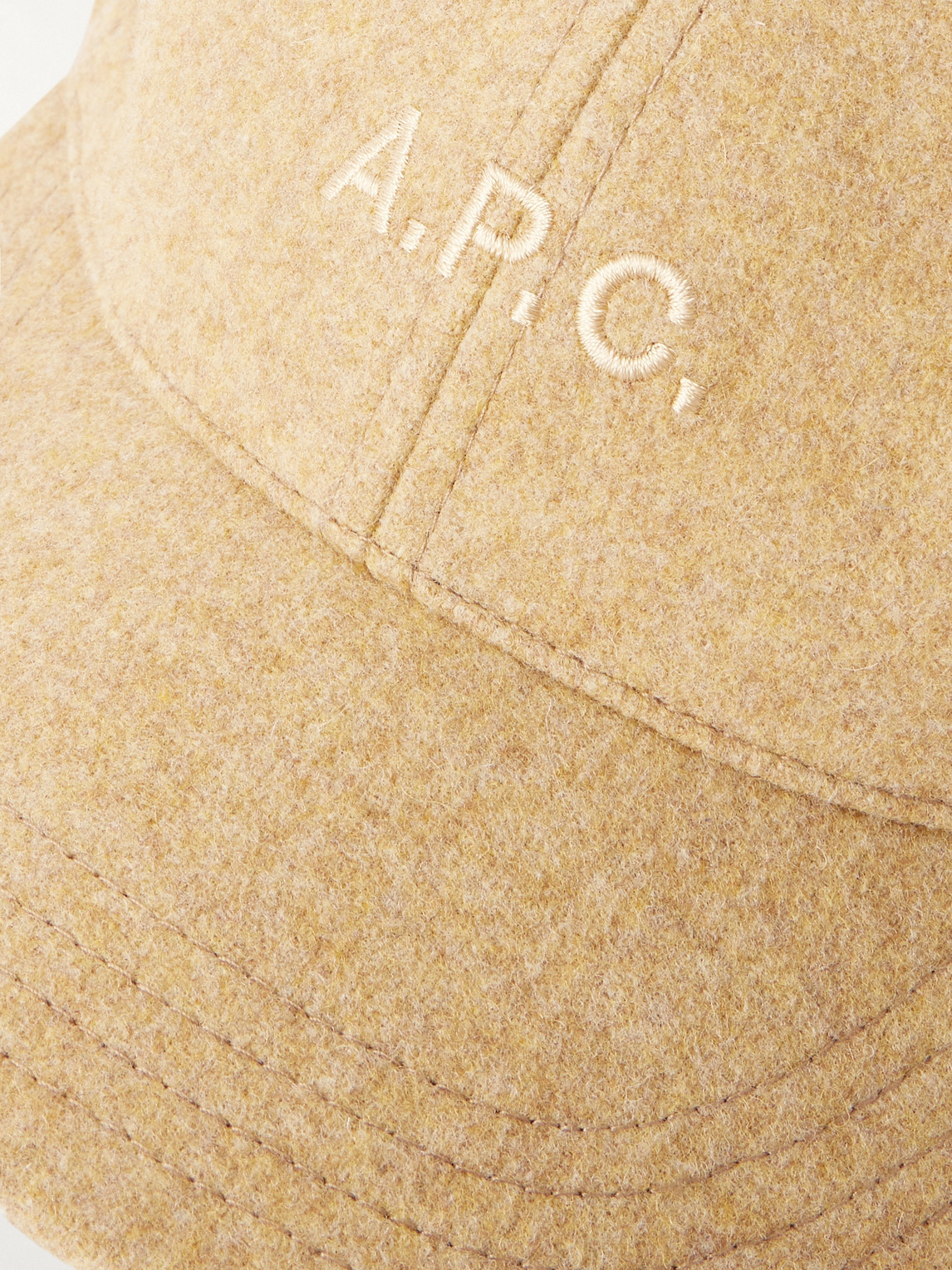 Apc Charlie Logo-embroidered Wool Baseball Cap In Neutral