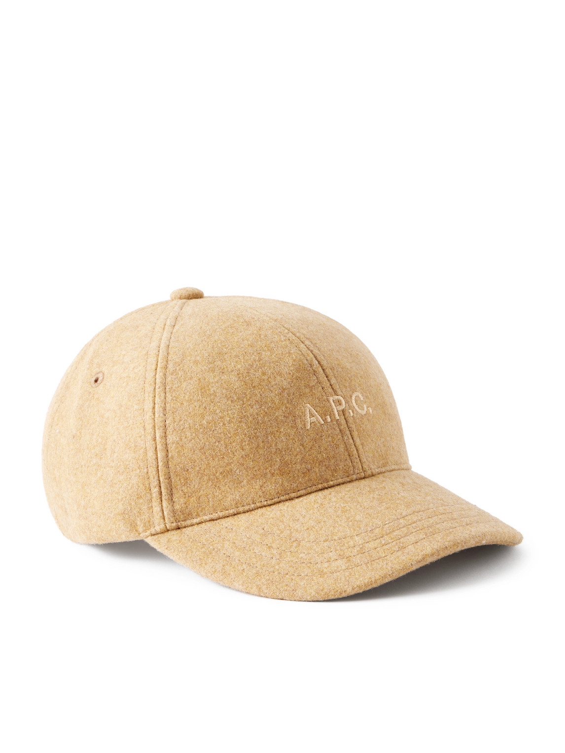 Apc Charlie Logo-embroidered Wool Baseball Cap In Neutral