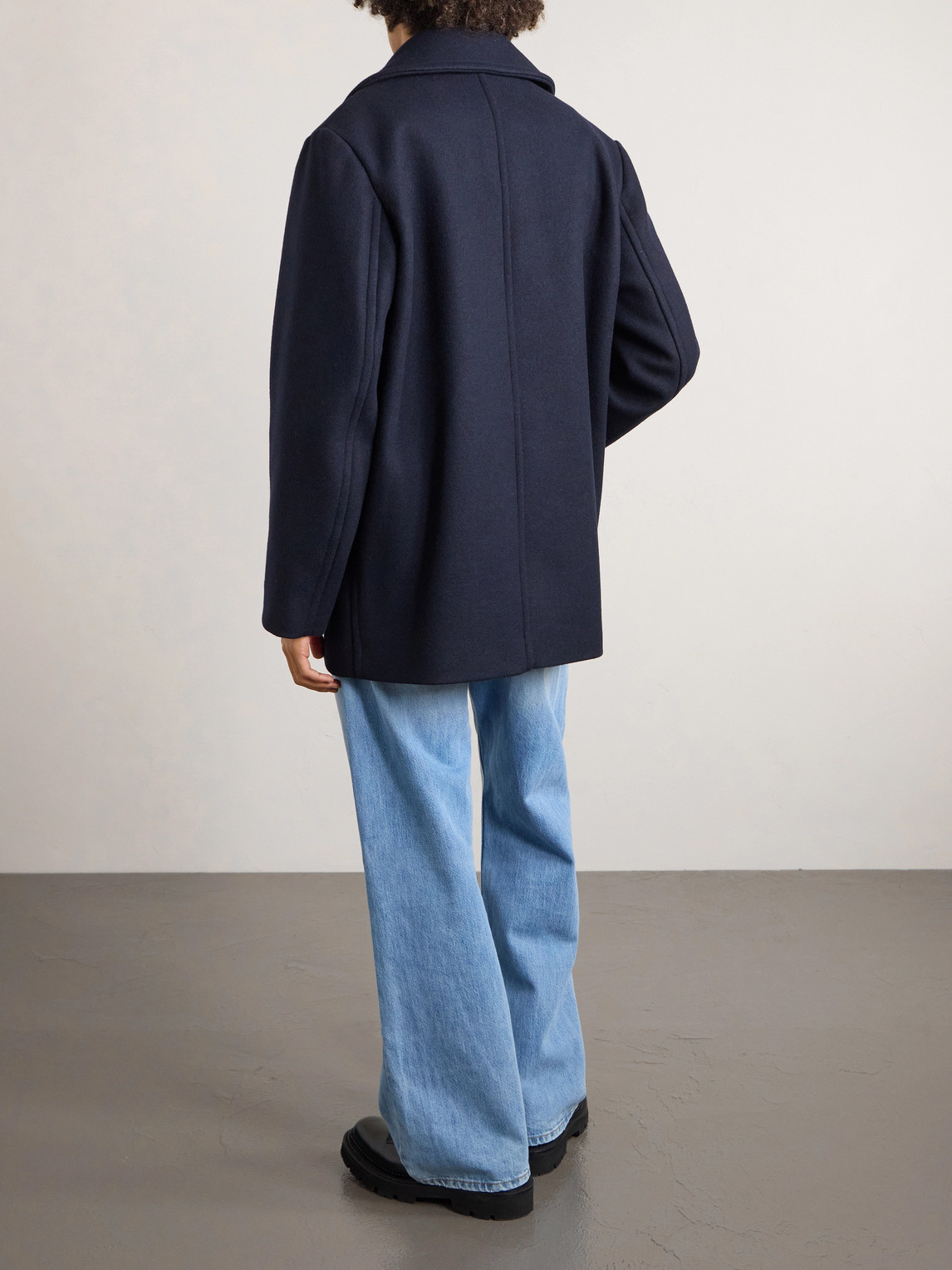 Apc Andy Double-breasted Wool-blend Coat In Blue