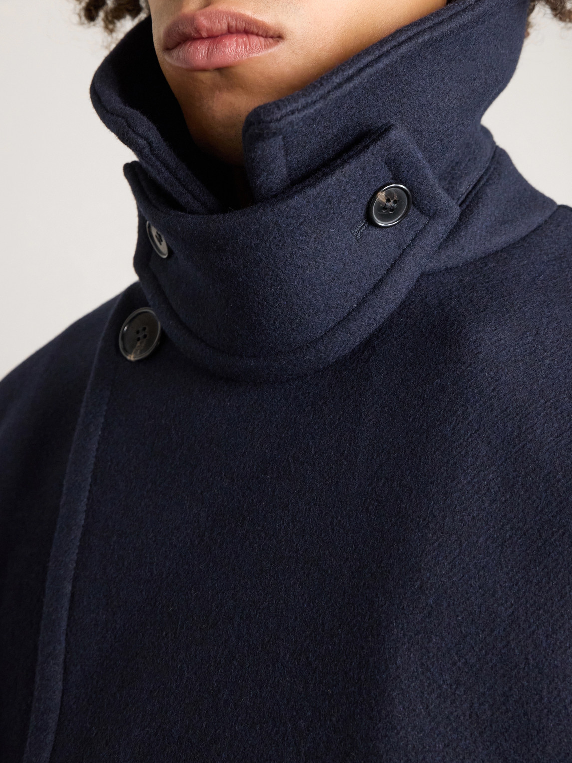 Apc Andy Double-breasted Wool-blend Coat In Blue