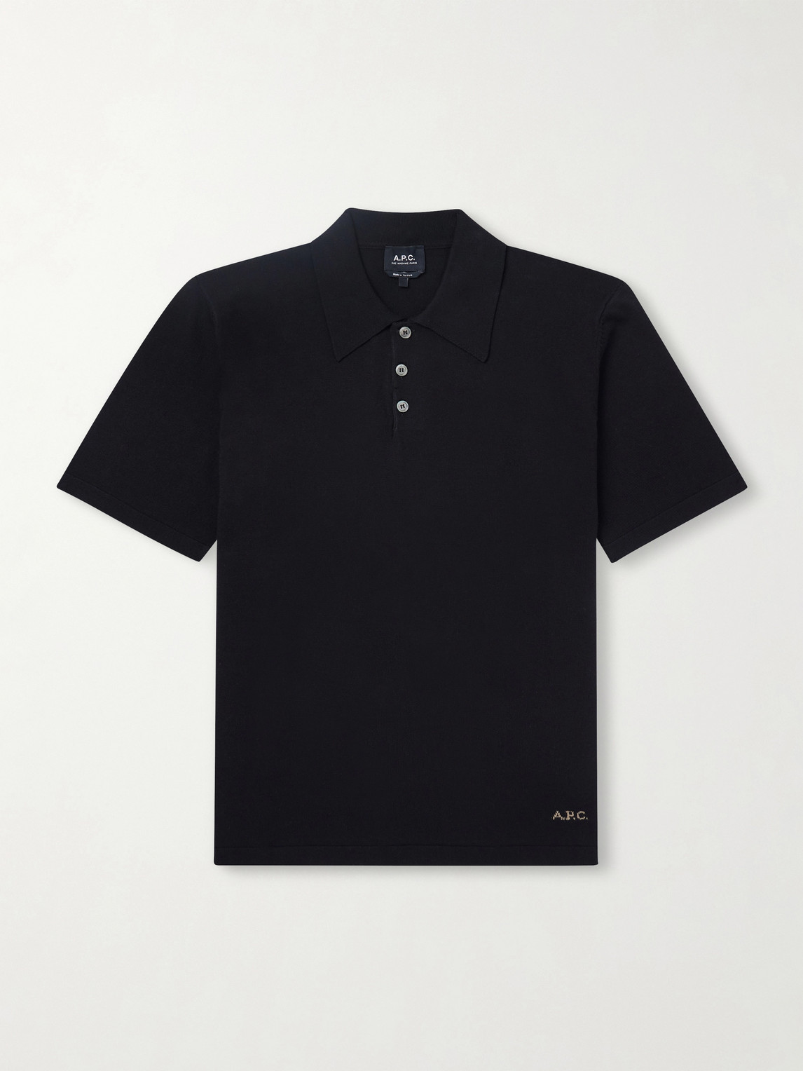 A.P.C. Logo-Intarsia Cotton Polo hirt - Men