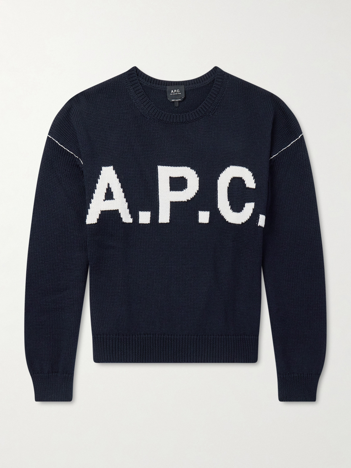 A.P.C. Logo-Intarsia Wool-Blend weater - Men