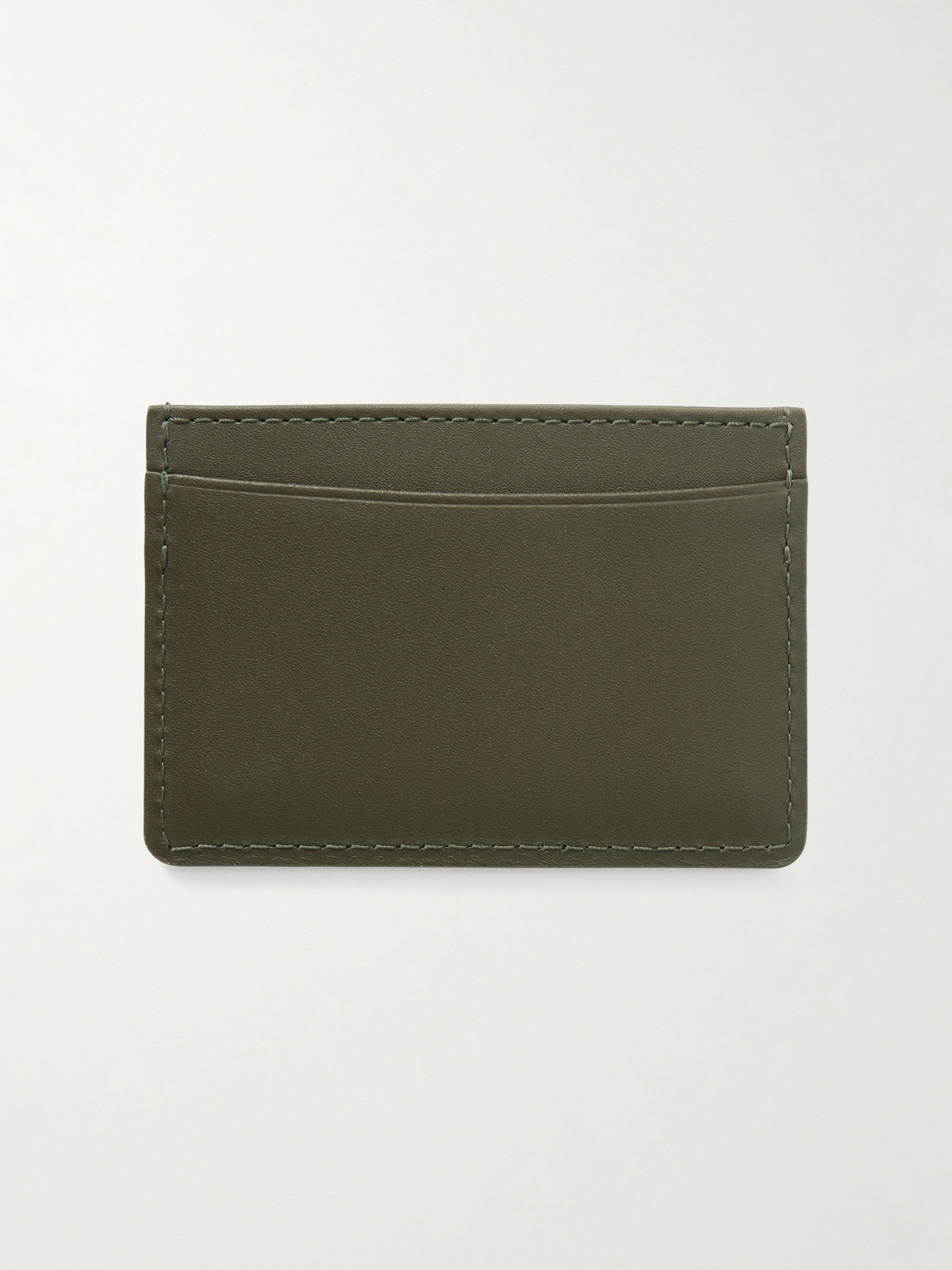 Apc Andre Leather Cardholder In Green