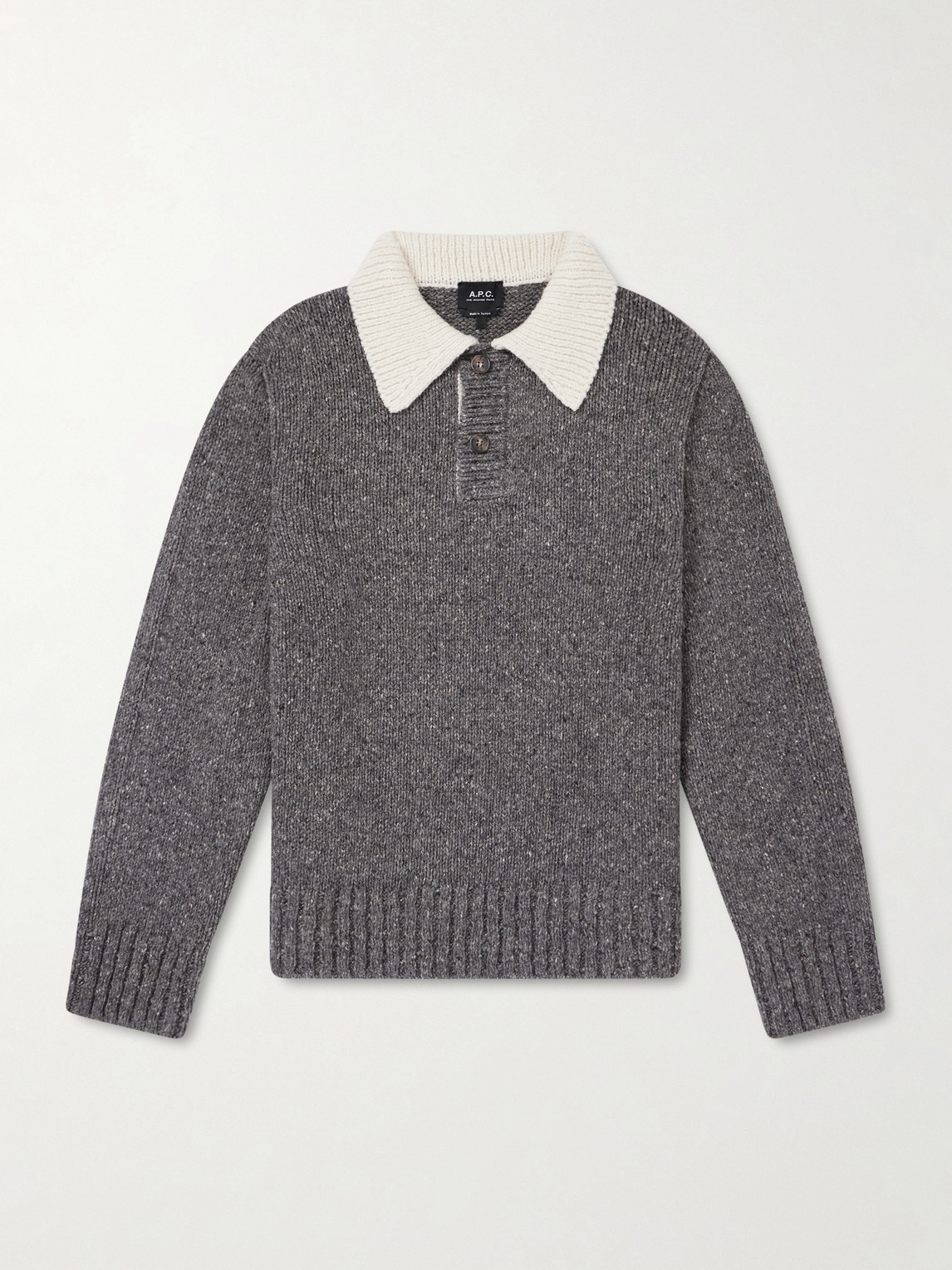 A.P.C. Flecked Wool Polo weater - Men