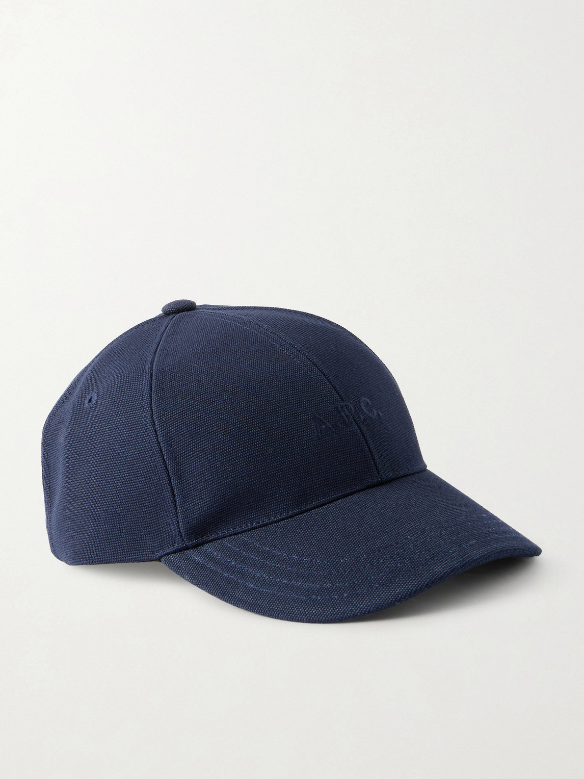 Apc Charlie Logo-embroidered Cotton-blend Canvas Baseball Cap In Blue