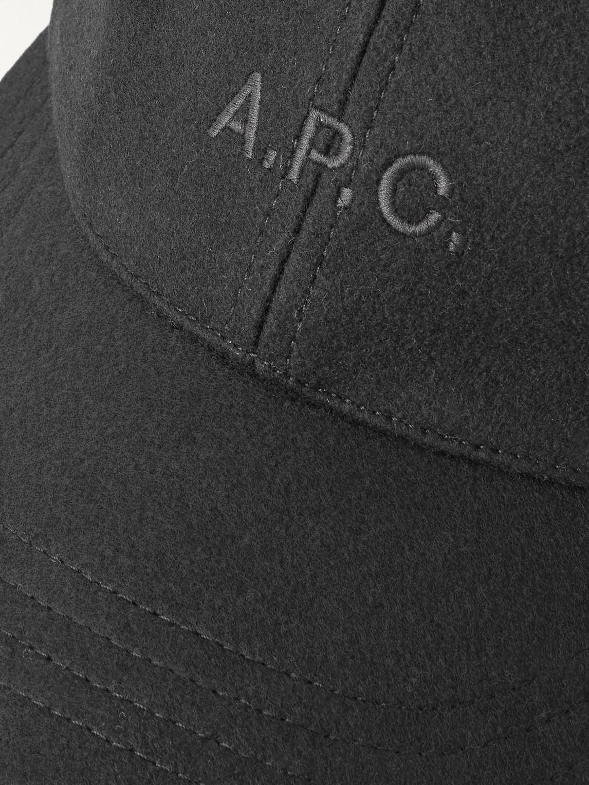 Apc Charlie Logo-embroidered Wool-blend Baseball Cap In Black