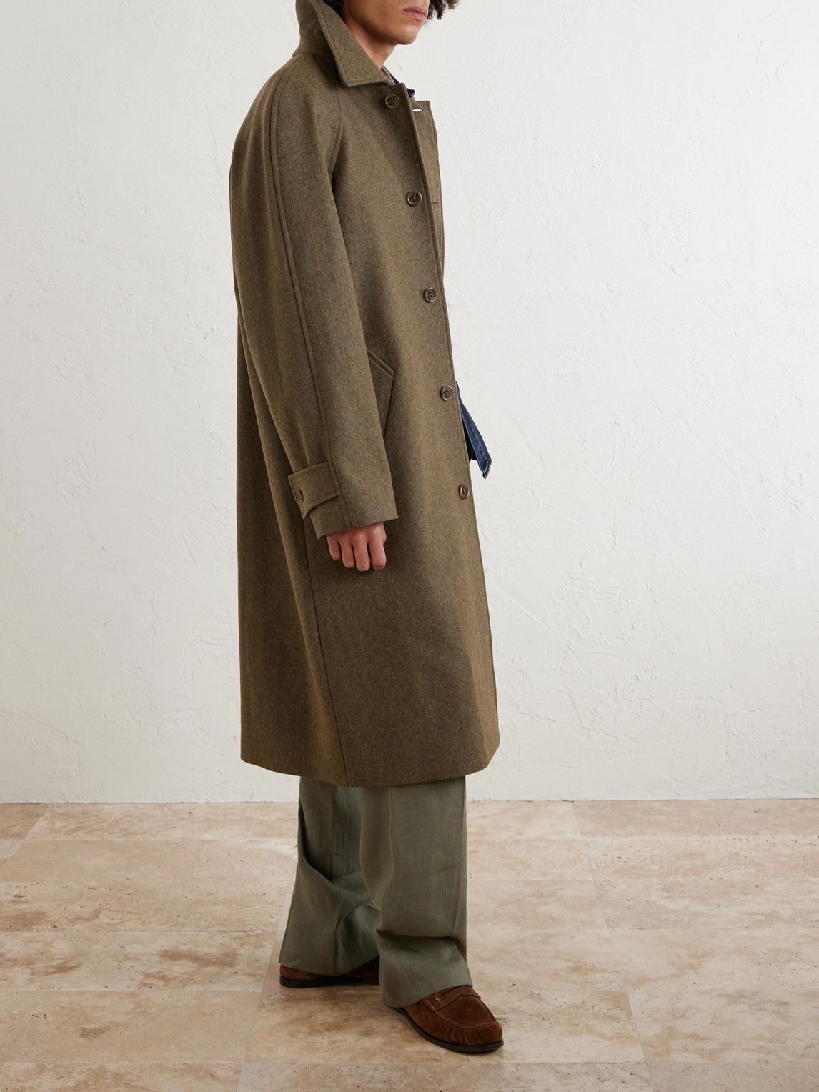 Apc Wool Coat In Green