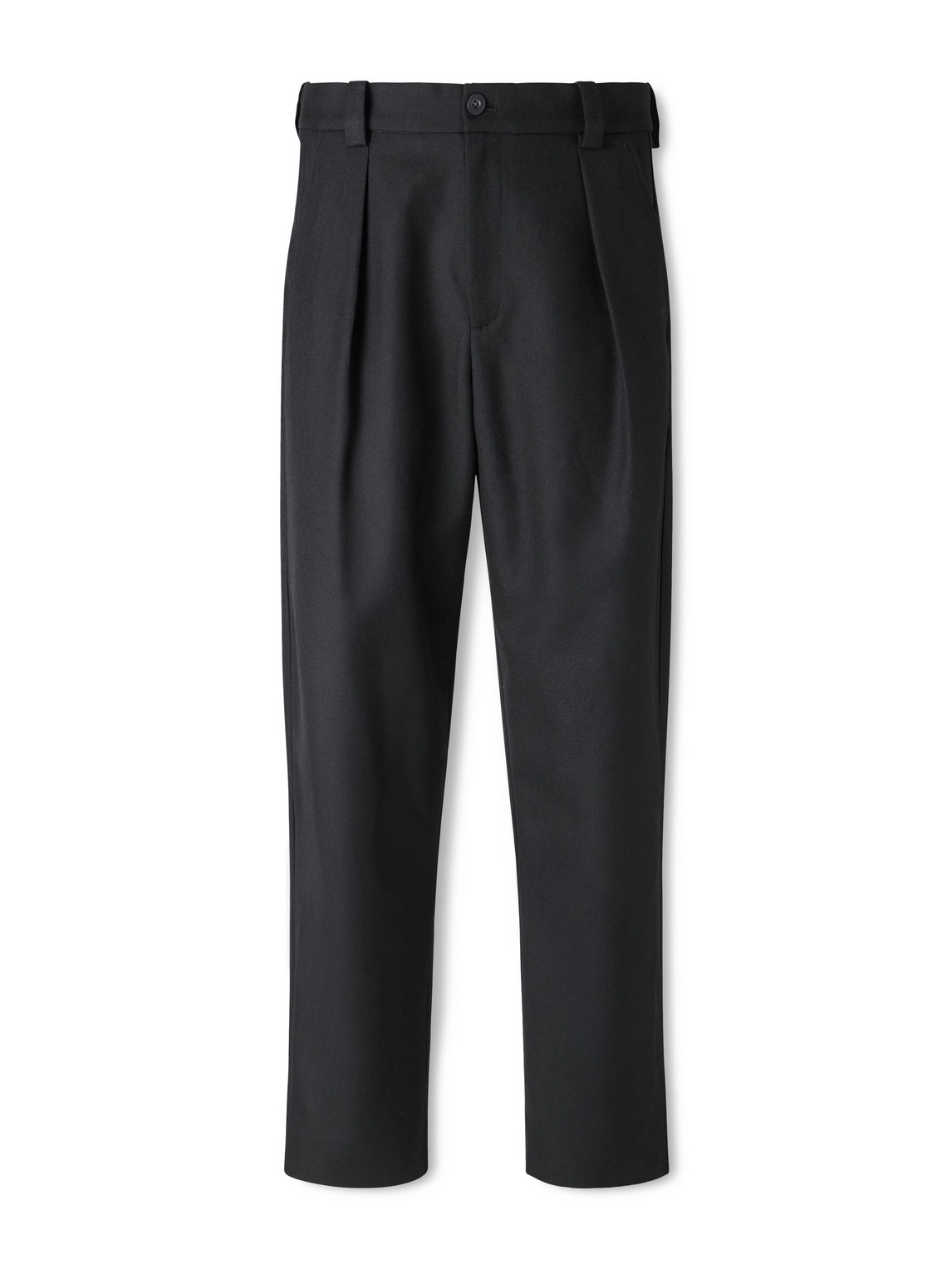 Apc Renato Straight-leg Pleated Twill Trousers In Blue